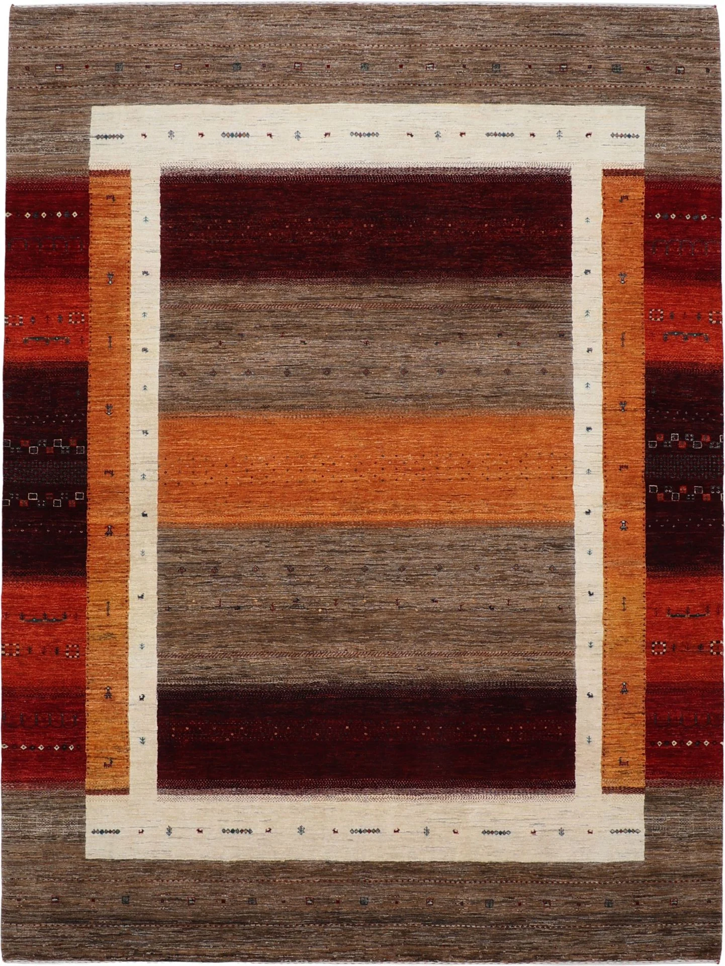 Hand-Knotted Loribaft Indian Rug, 260 × 348 cm, Wool