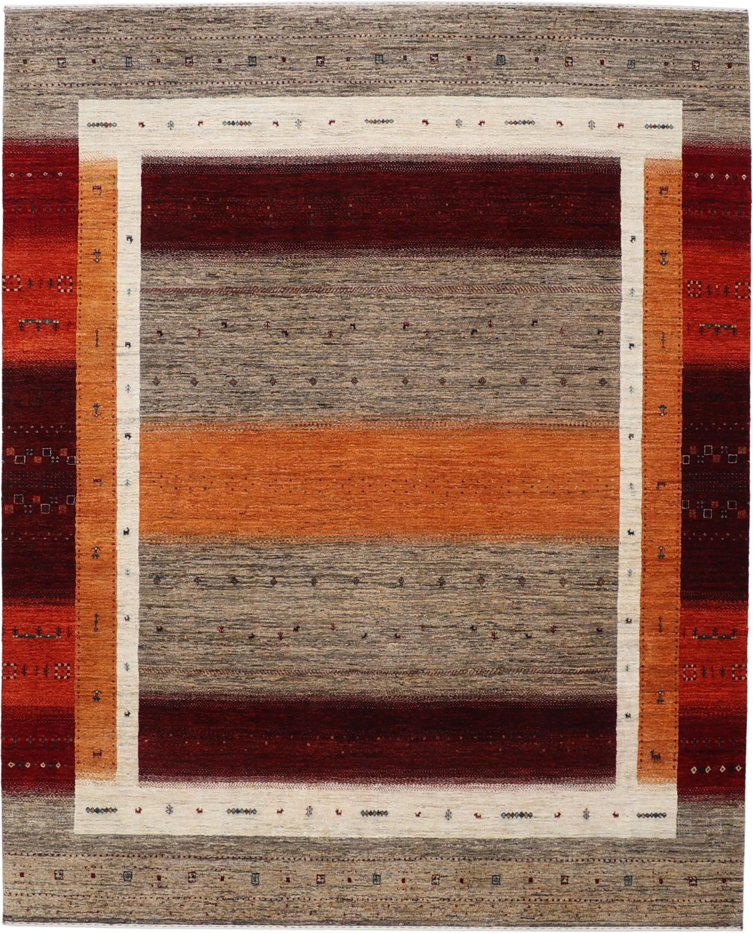 Hand-Knotted Loribaft Indian Rug, 248 × 306 cm, Wool