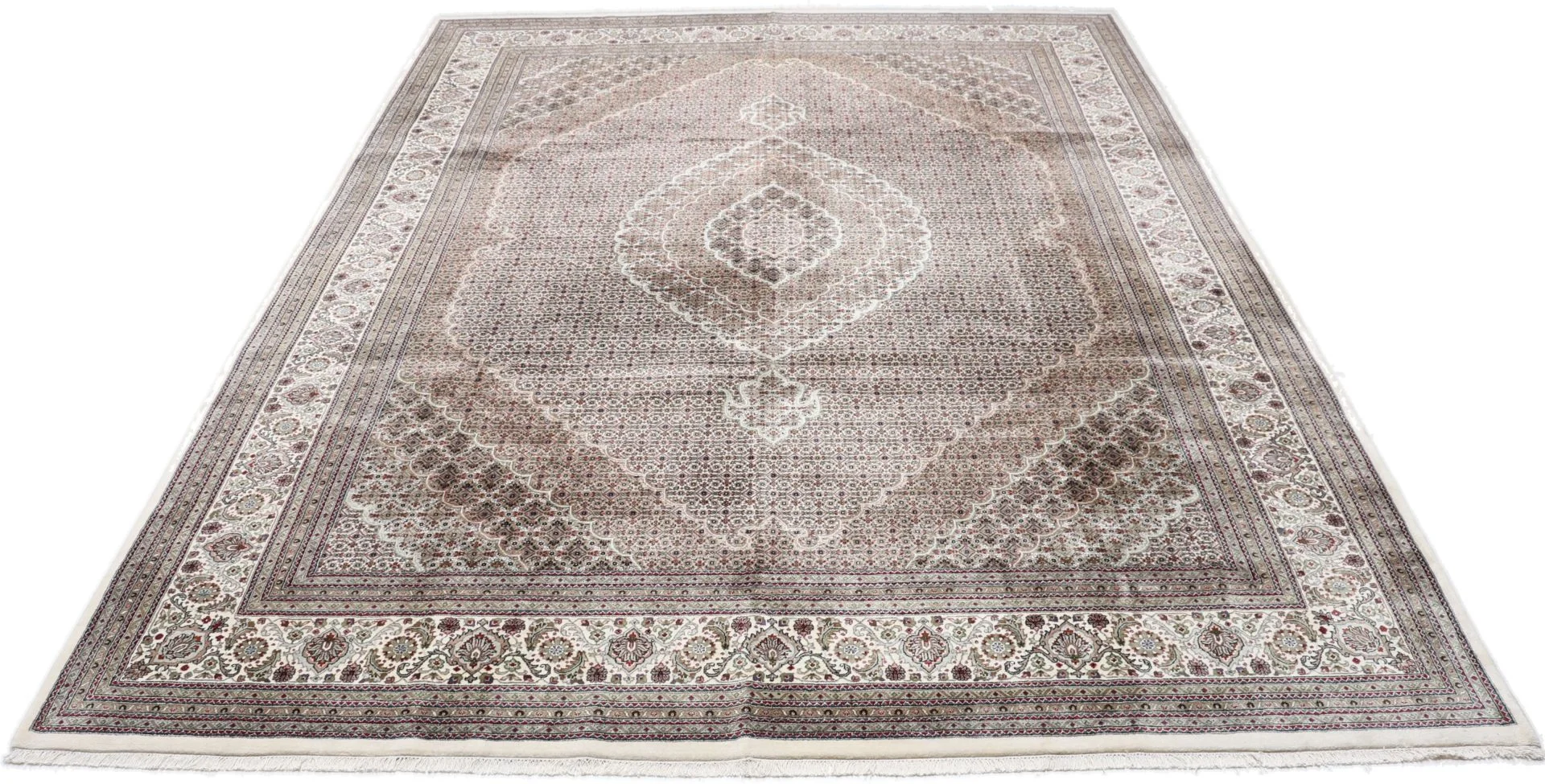 Alternative view of Wool Tabriz Indian Rug 298 × 396 cm, hand-knotted