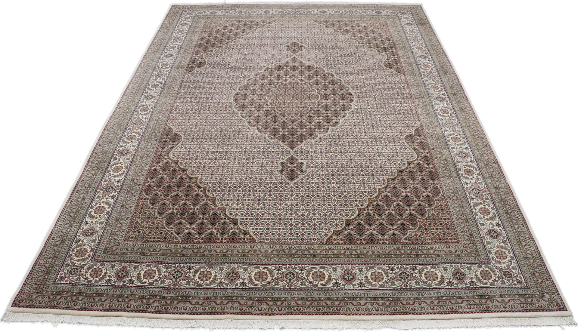 Alternative view of Wool Tabriz Indian Rug 252 × 354 cm, hand-knotted