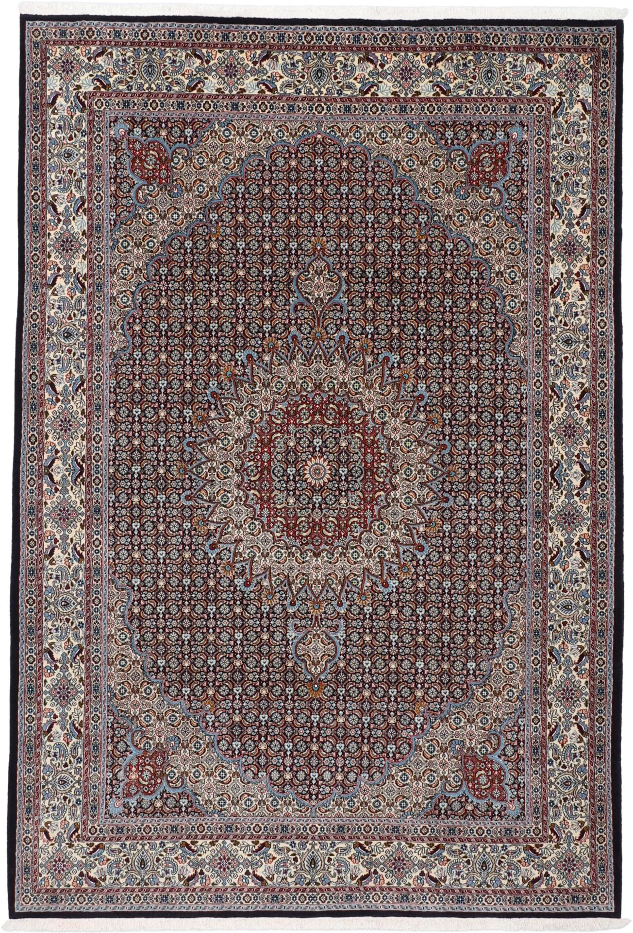 Wool Moud Persian Rug 202 × 295 cm, hand-knotted