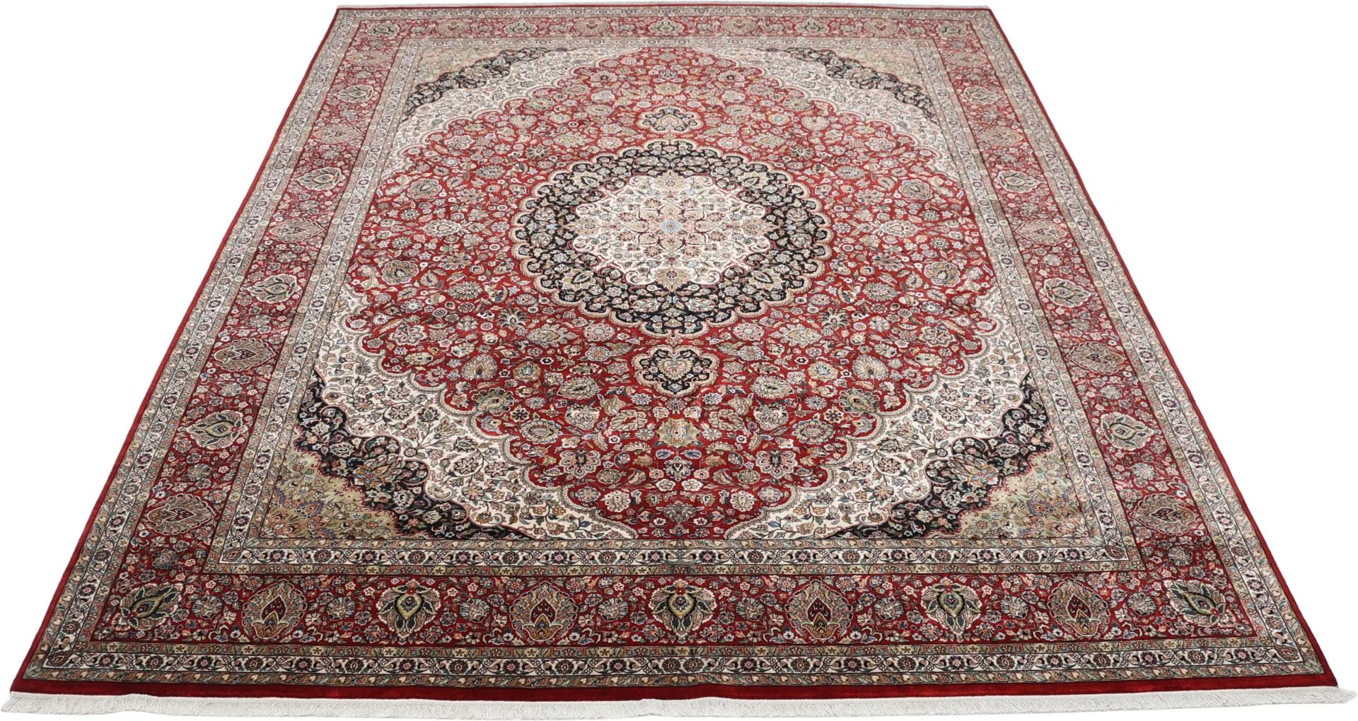 Alternative view of Indian Rug 245 × 305 cm in Wool & Silk, hand-knotted