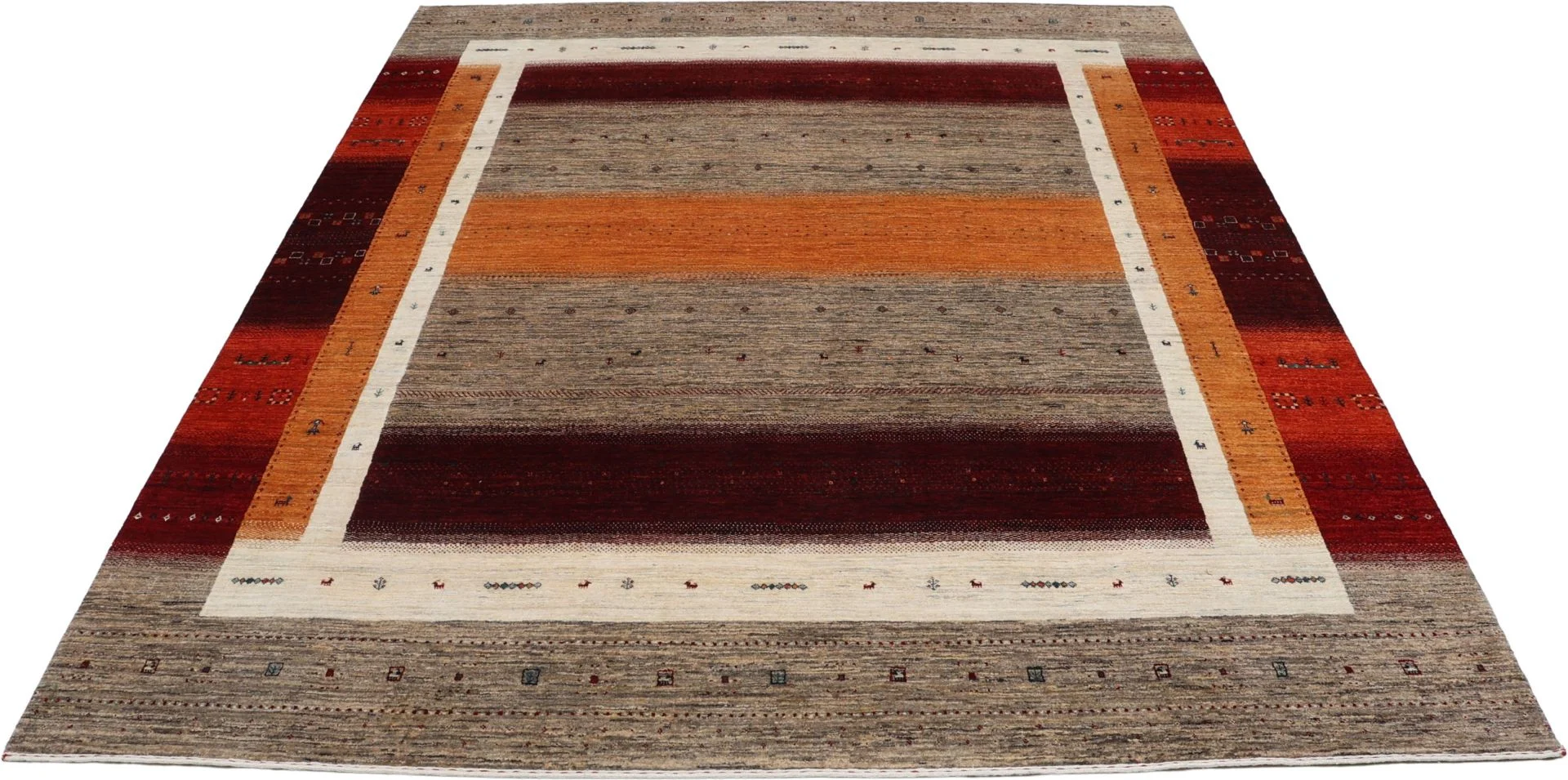 Alternative view of Hand-Knotted Loribaft Indian Rug, 248 × 306 cm, Wool