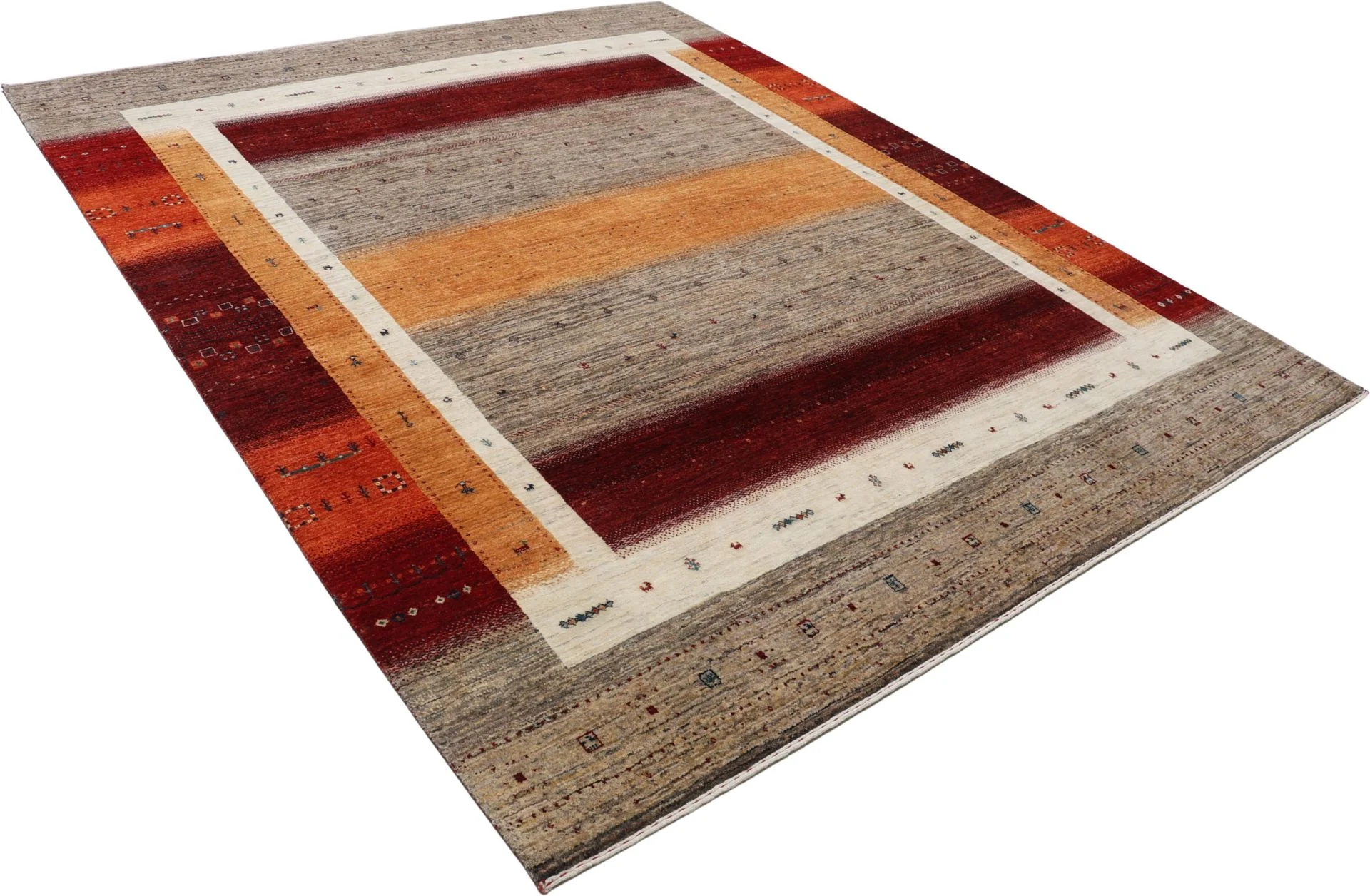Hand-Knotted Loribaft Indian Rug, 248 × 306 cm, Wool - Image 4