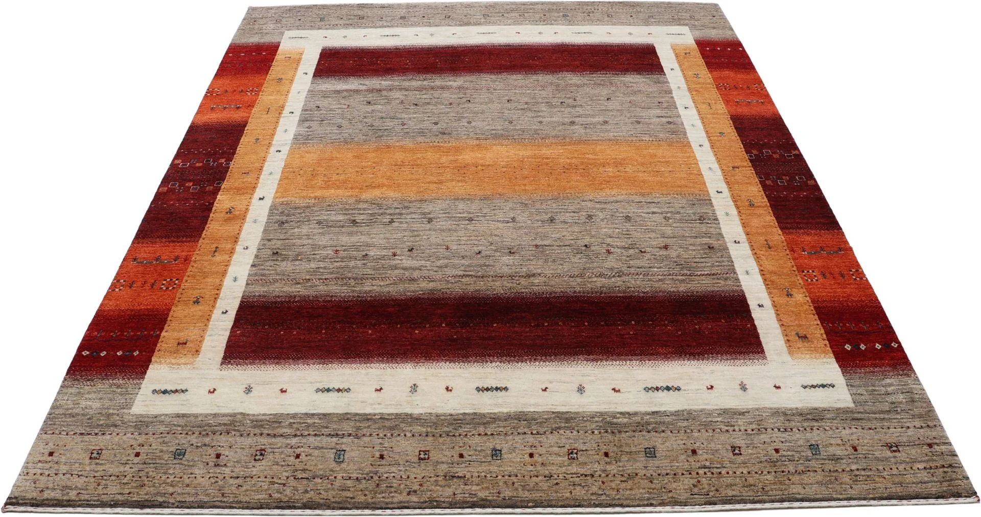 Hand-Knotted Loribaft Indian Rug, 248 × 306 cm, Wool - Image 5