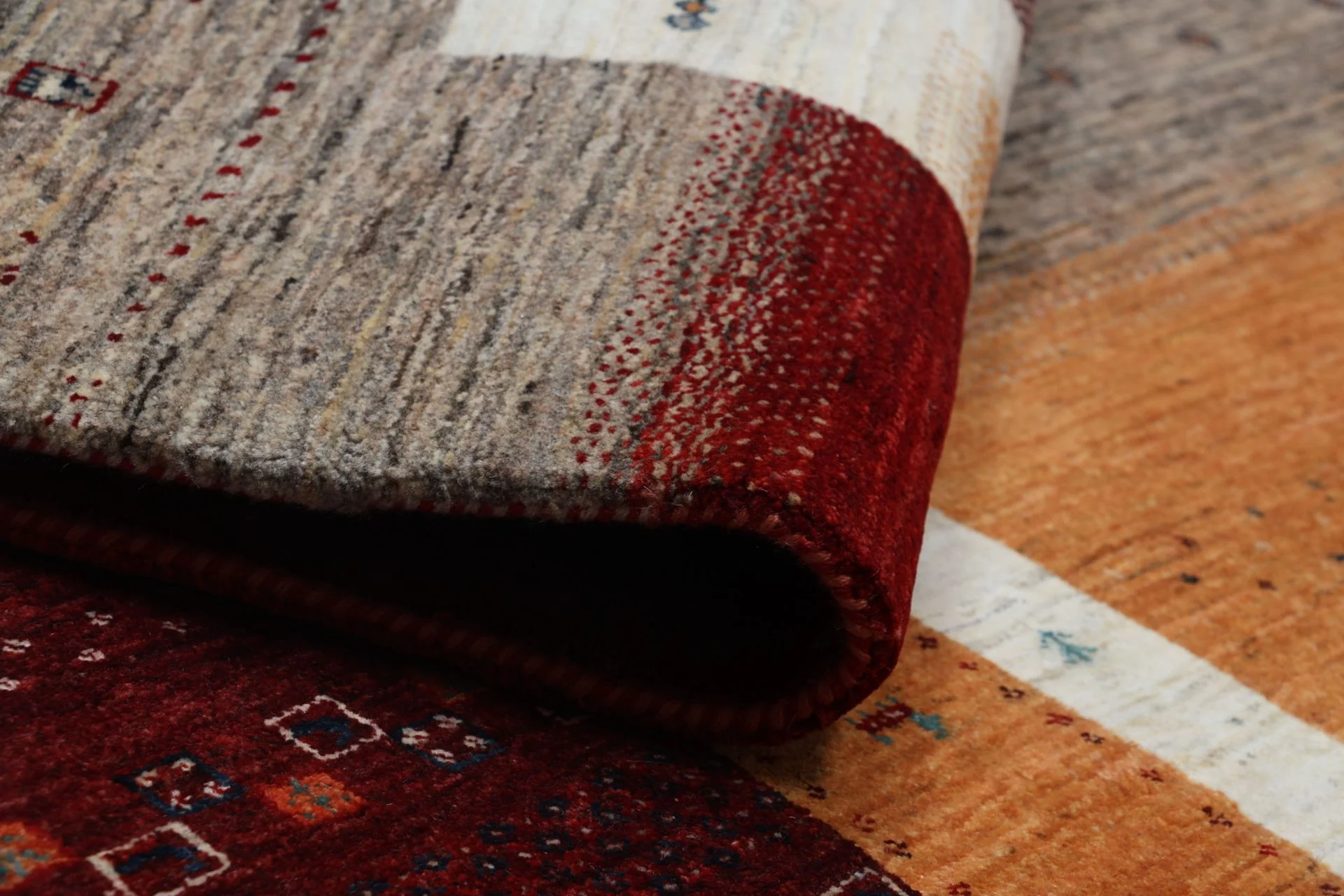 Hand-Knotted Loribaft Indian Rug, 248 × 306 cm, Wool - Image 8