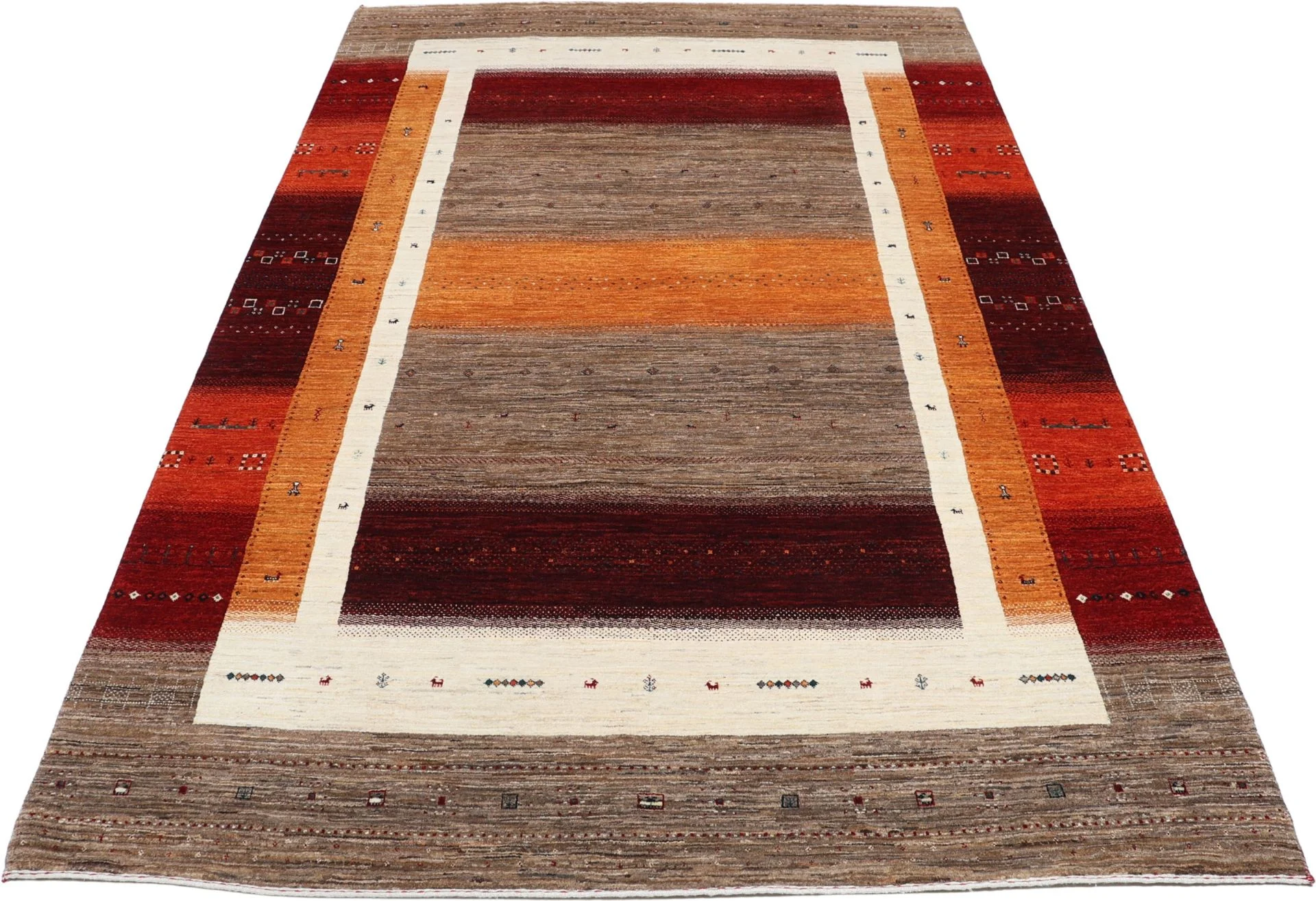 Alternative view of Hand-Knotted Loribaft Indian Rug, 205 × 304 cm, Wool