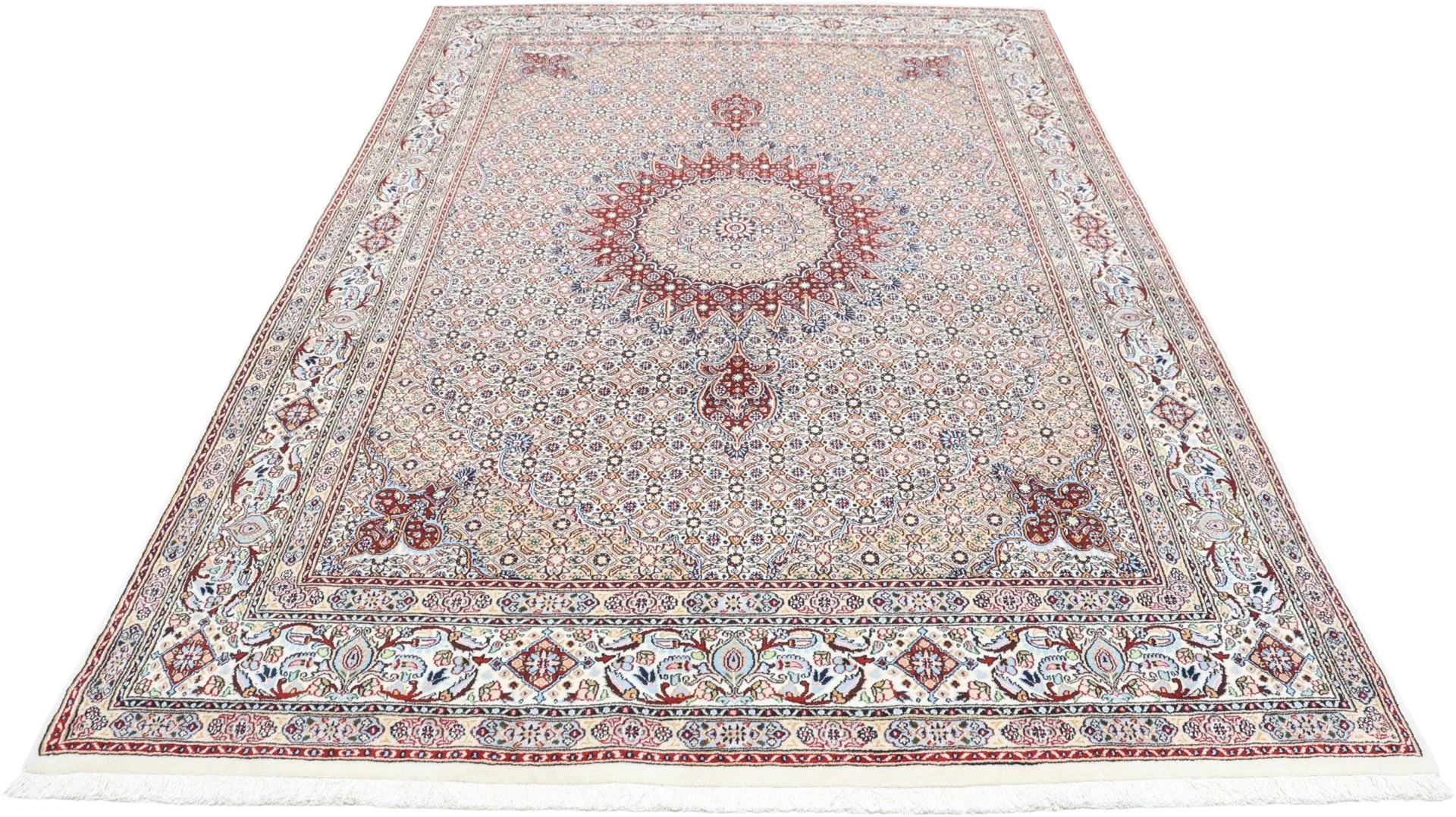 Alternative view of Hand-Knotted Moud Persian Rug, 190 × 290 cm, Wool