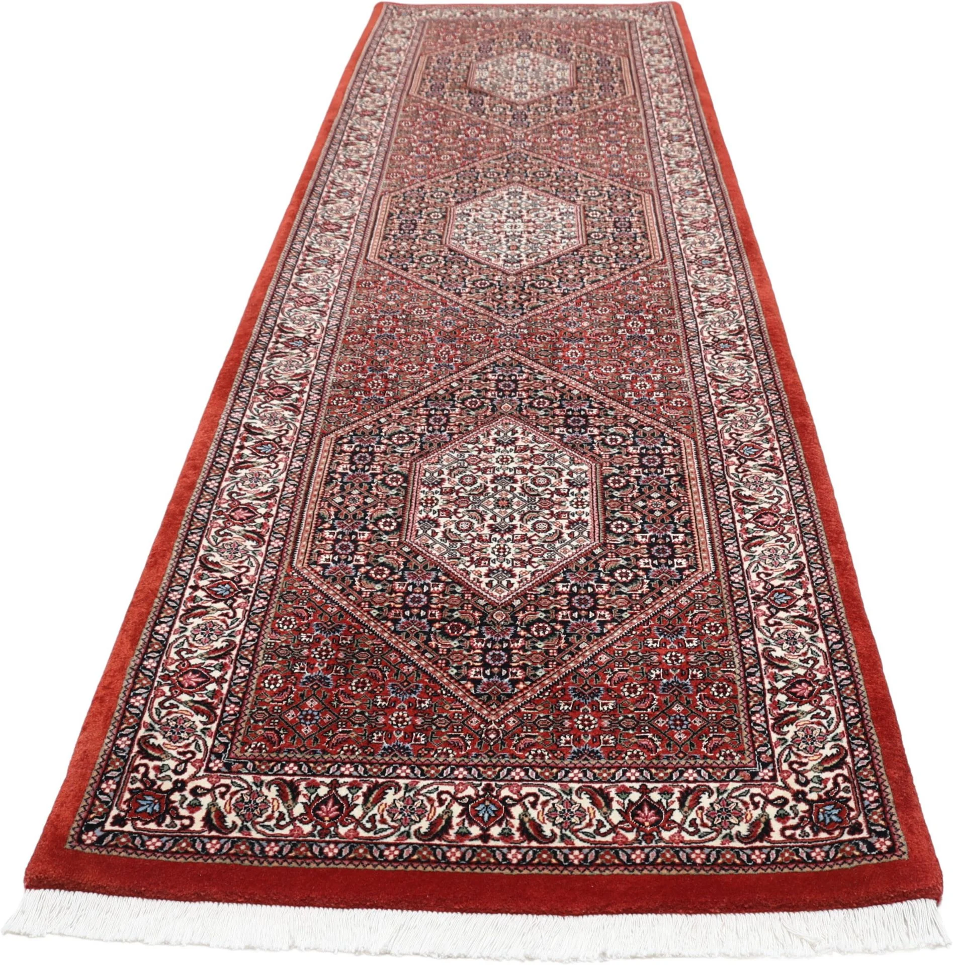 Alternative view of Wool & Silk Bijar Persian Rug 90 × 305 cm, hand-knotted