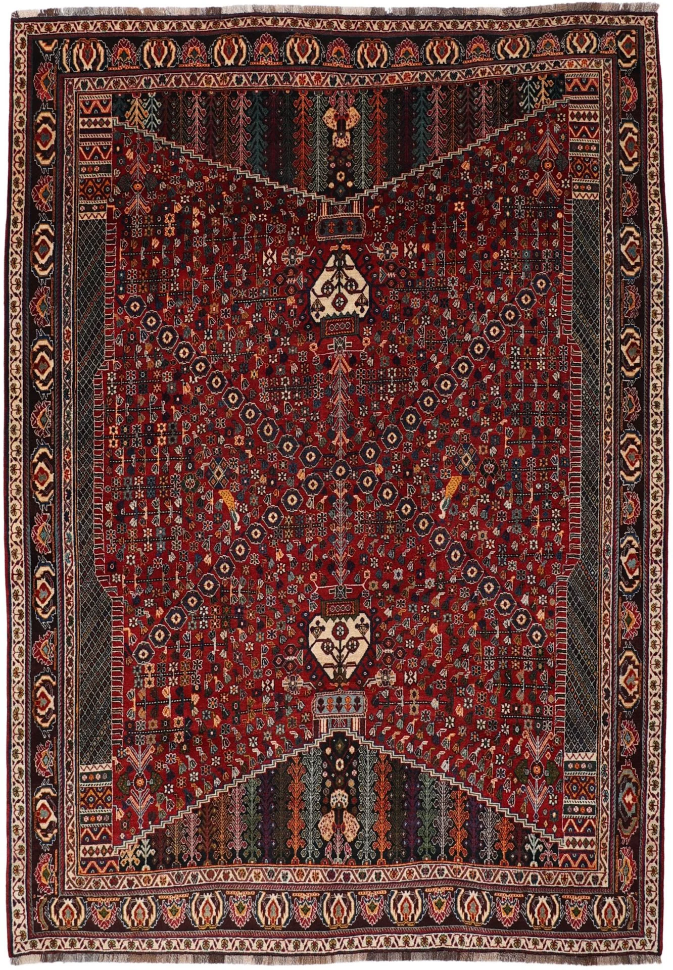 Wool Shiraz Persian Rug 213 × 302 cm, hand-knotted