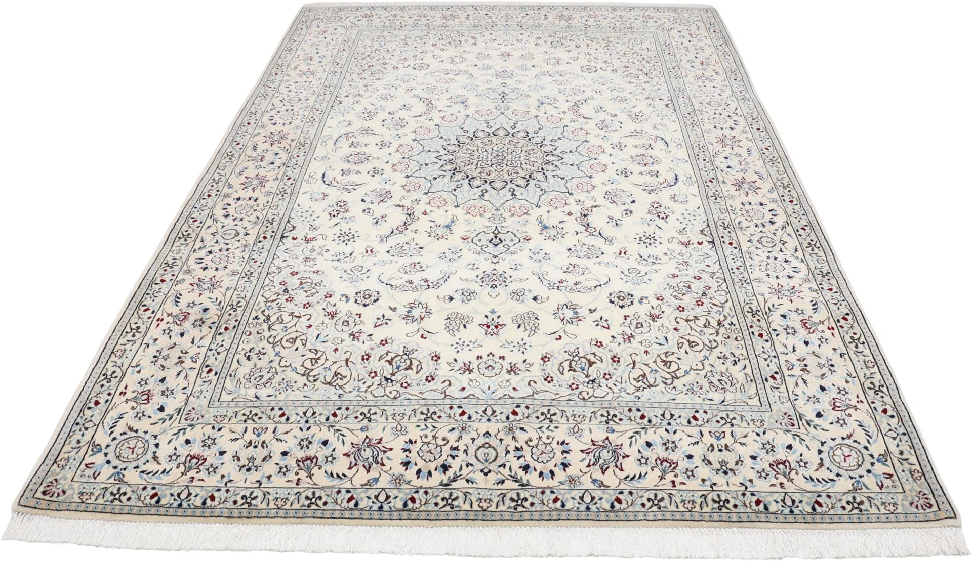 Alternative view of Wool & Silk Nain Persian Rug 160 × 242 cm, hand-knotted