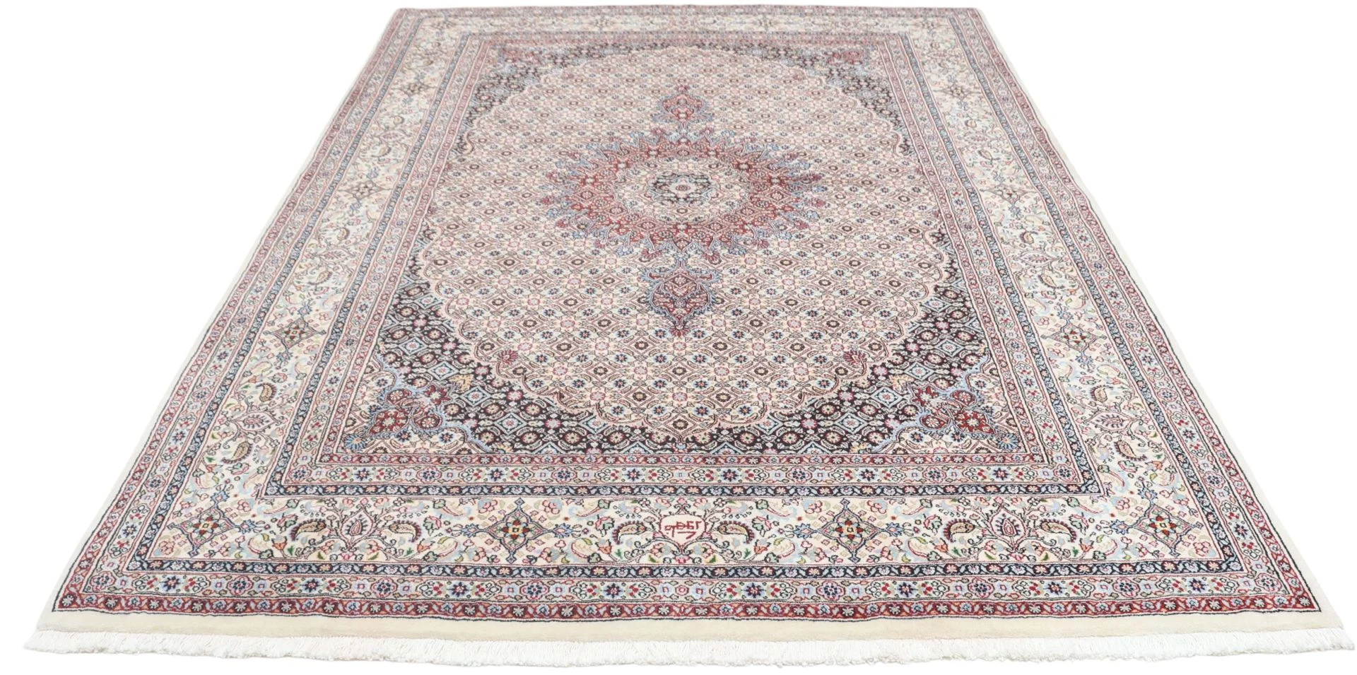 Alternative view of Hand-Knotted Moud Persian Rug, 170 × 244 cm, Wool