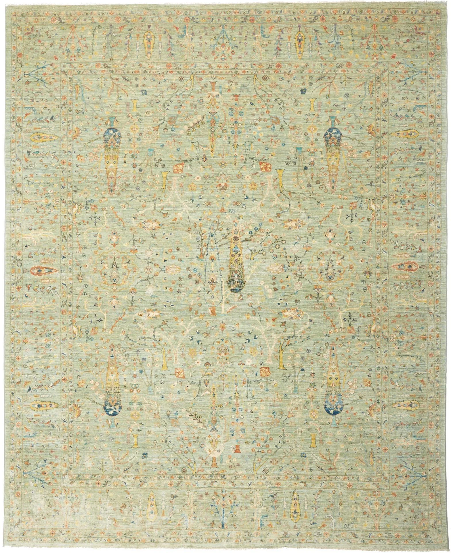 Wool Samarkand Pakistani Rug 244 × 303 cm, hand-knotted