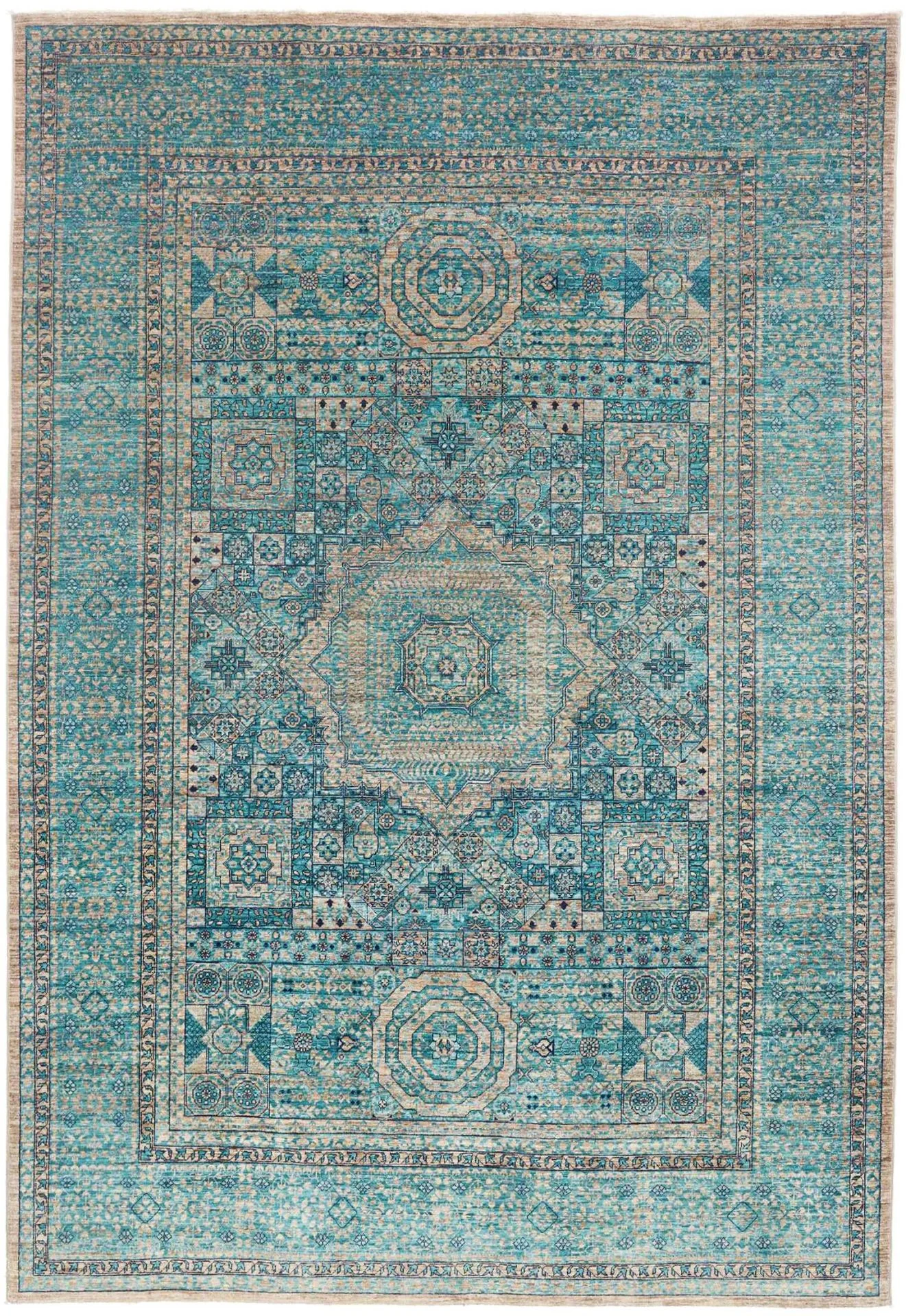 Mamluk Pakistani Rug 208 × 304 cm in Wool, hand-knotted