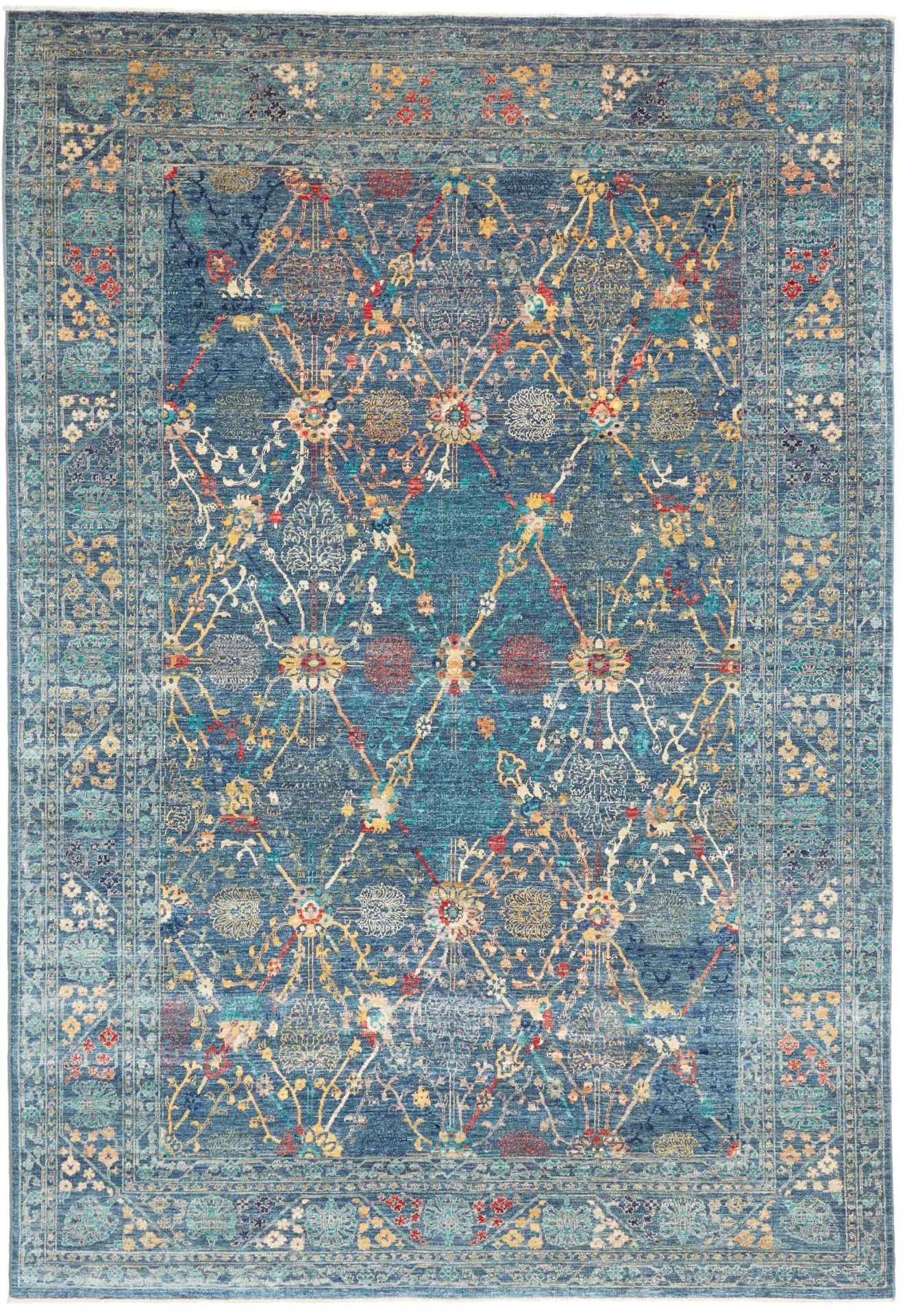 Wool Samarkand Pakistani Rug 203 × 296 cm, hand-knotted