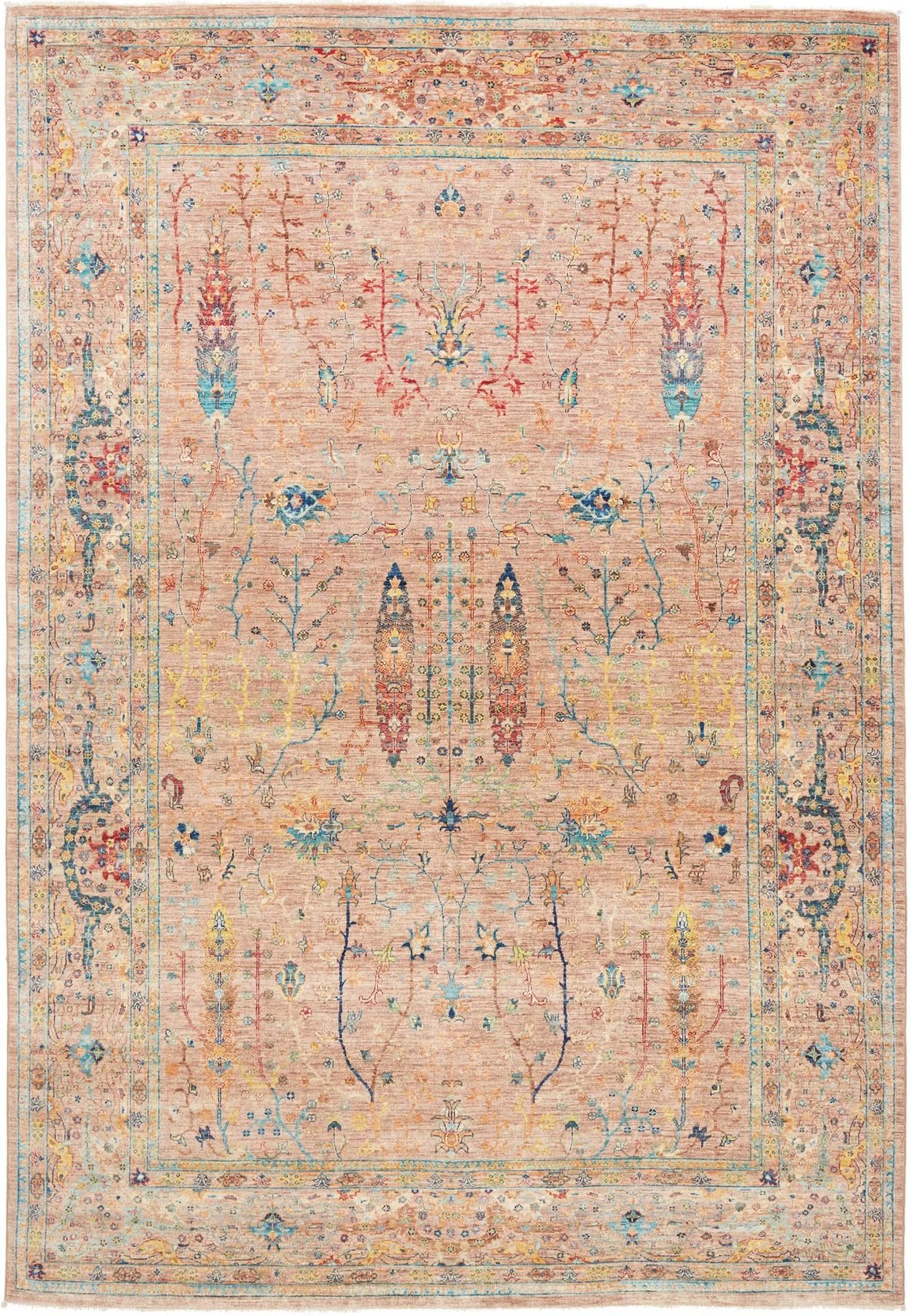 Wool Samarkand Pakistani Rug 203 × 292 cm, hand-knotted