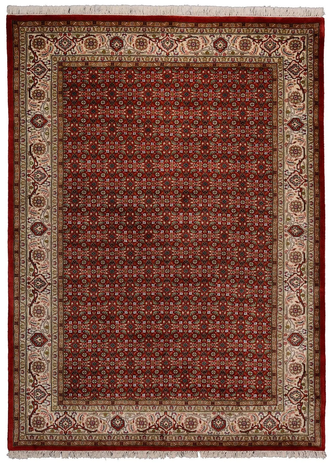 Bijar Indian Rug 176 × 241 cm in Wool & Silk, hand-knotted