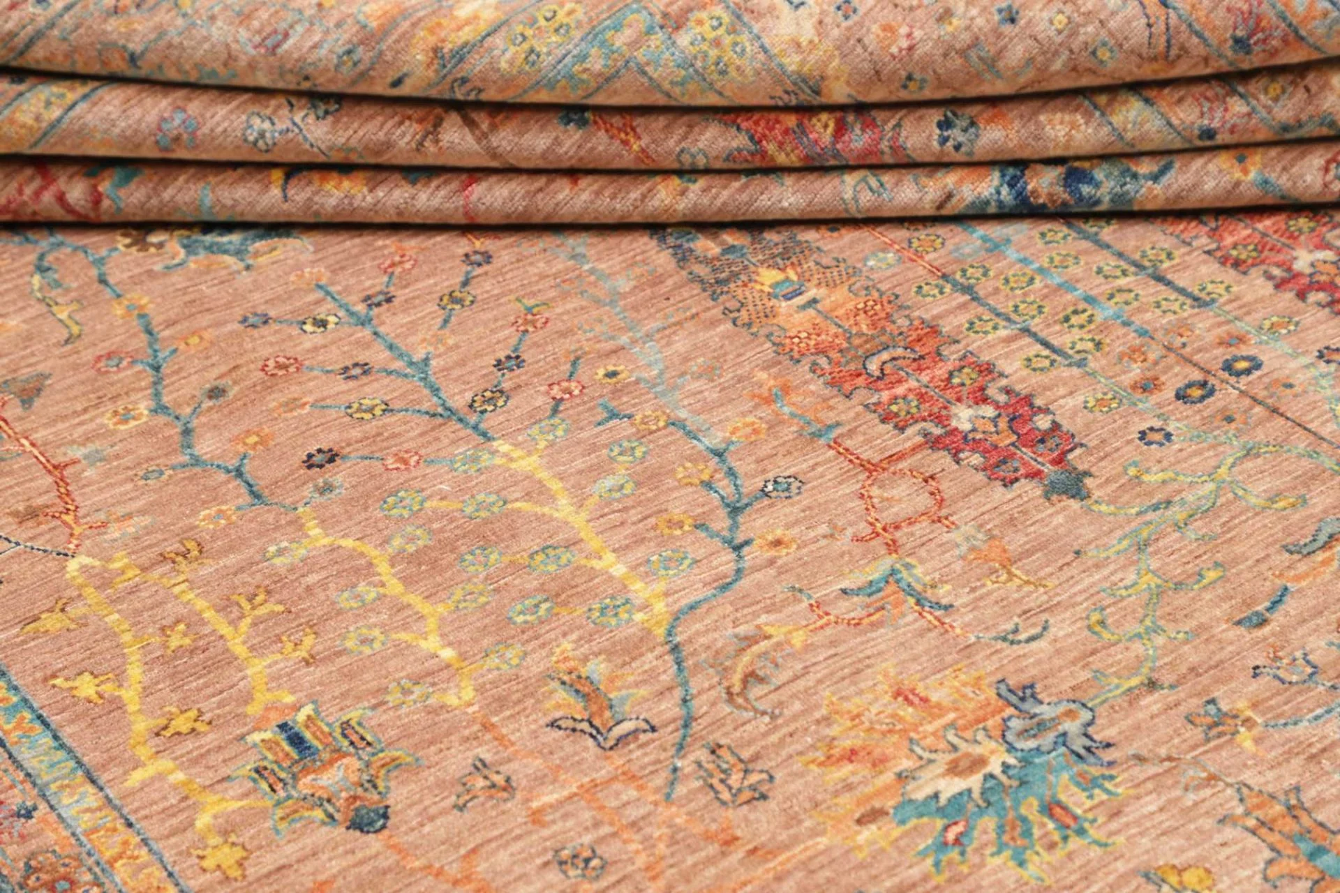 Wool Samarkand Pakistani Rug 203 × 292 cm, hand-knotted - Image 10