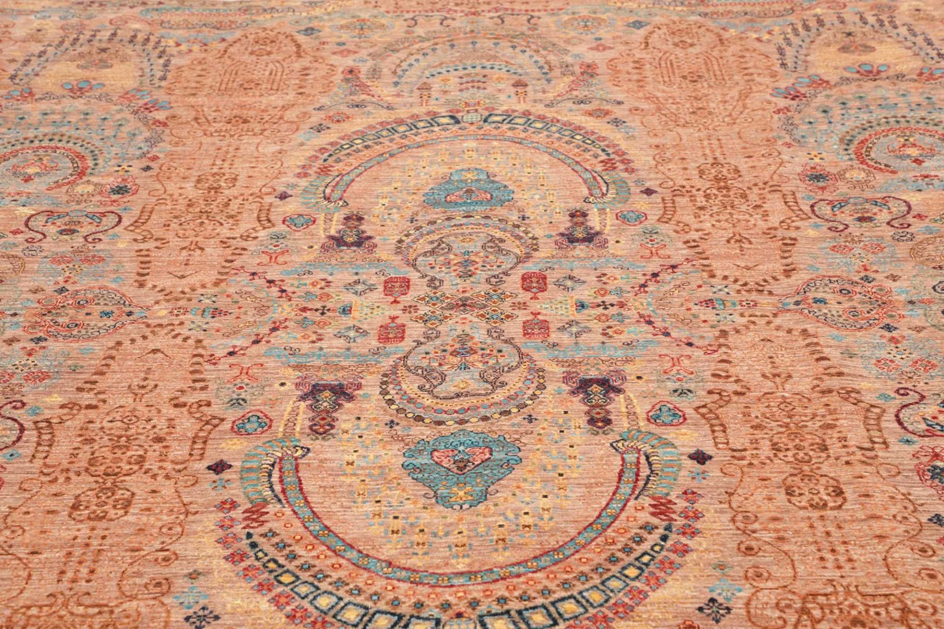 Hand-Knotted Samarkand Pakistani Rug, 249 × 308 cm, Wool - Image 8