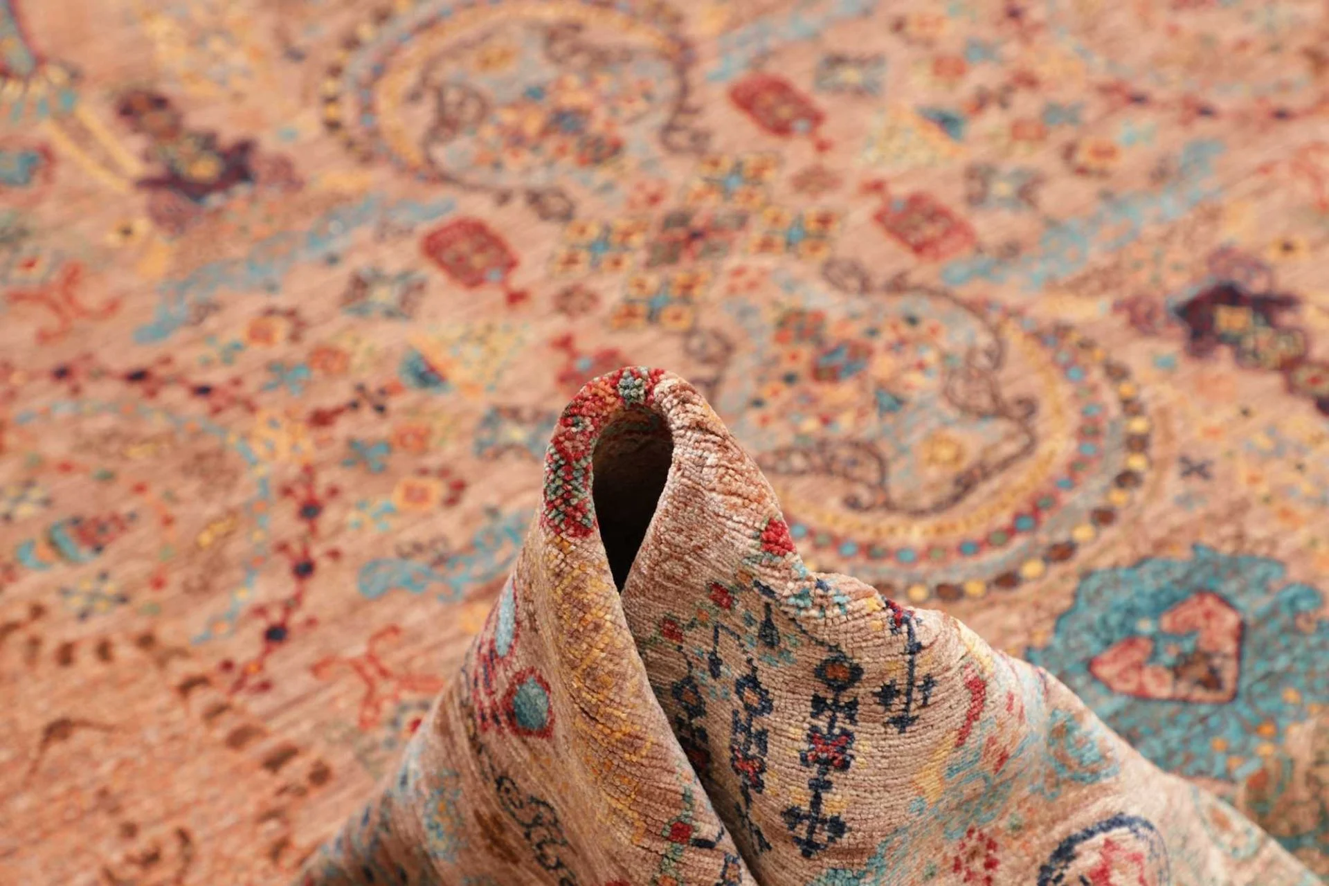 Hand-Knotted Samarkand Pakistani Rug, 249 × 308 cm, Wool - Image 9