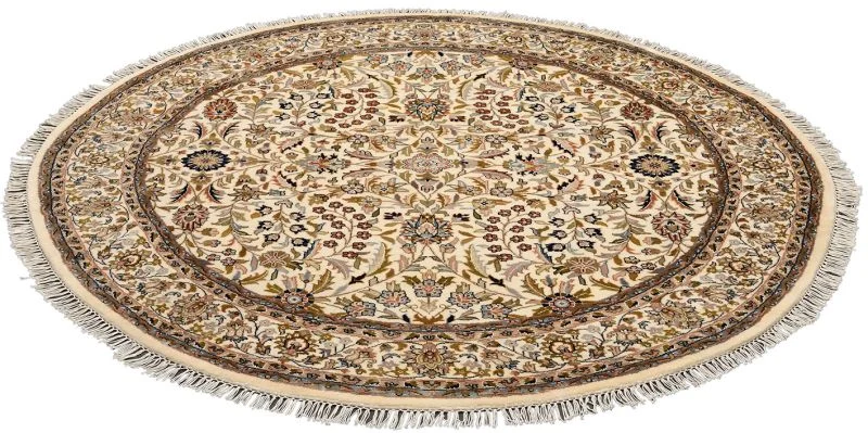 Alternative view of Tabriz Indian Rug 194 × 194 cm in Wool & Silk, hand-knotted