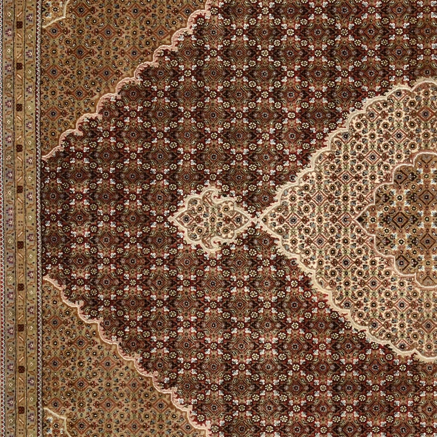 Tabriz Indian Rug 244 × 305 cm in Wool, hand-knotted - Image 4