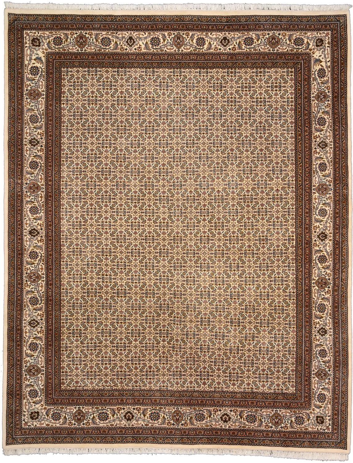 Tabriz Indian Rug 244 × 307 cm in Wool & Silk, hand-knotted