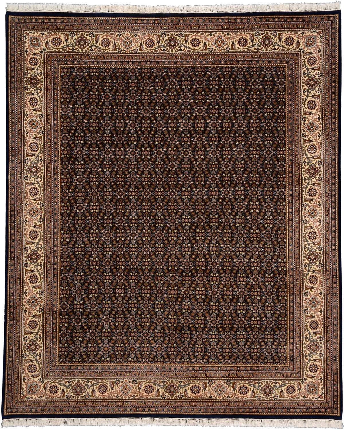 Tabriz Indian Rug 250 × 297 cm in Wool & Silk, hand-knotted