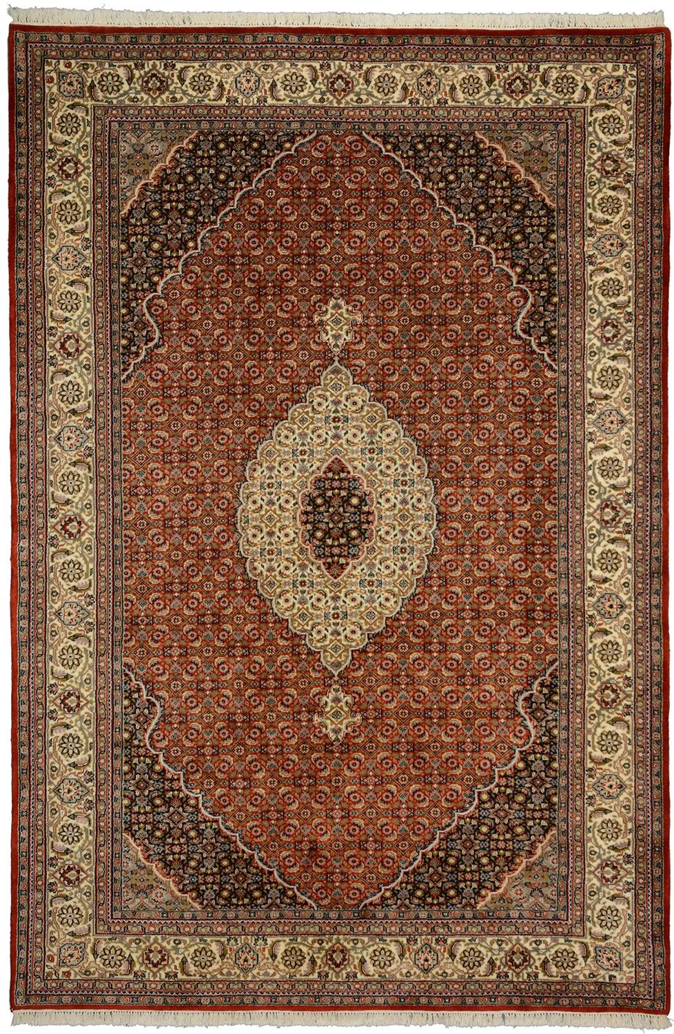 Hand-Knotted Tabriz Indian Rug, 202 × 301 cm, Wool