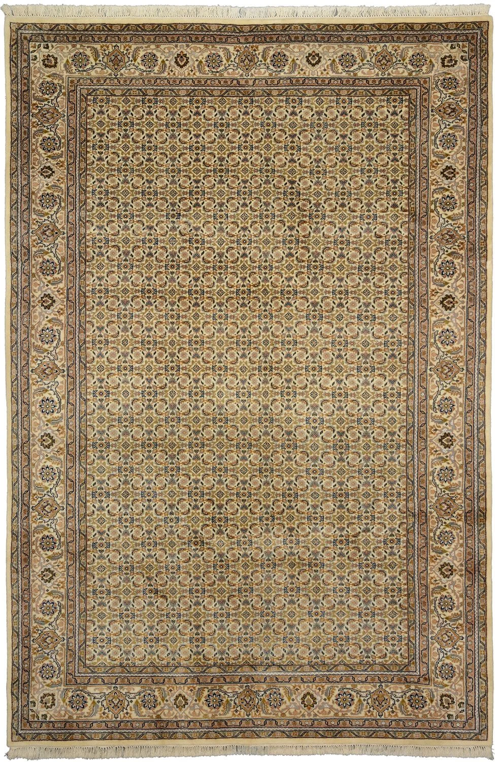 Wool Tabriz Indian Rug 198 × 295 cm, hand-knotted