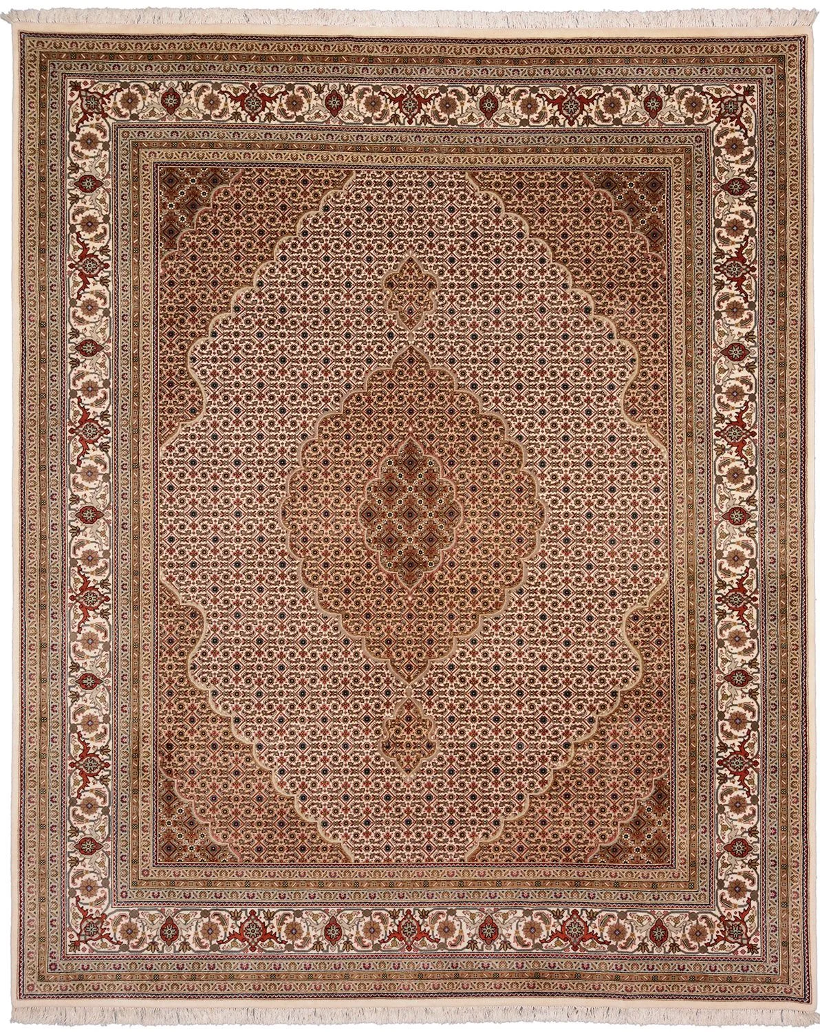 Tabriz Indian Rug 249 × 305 cm in Wool, hand-knotted