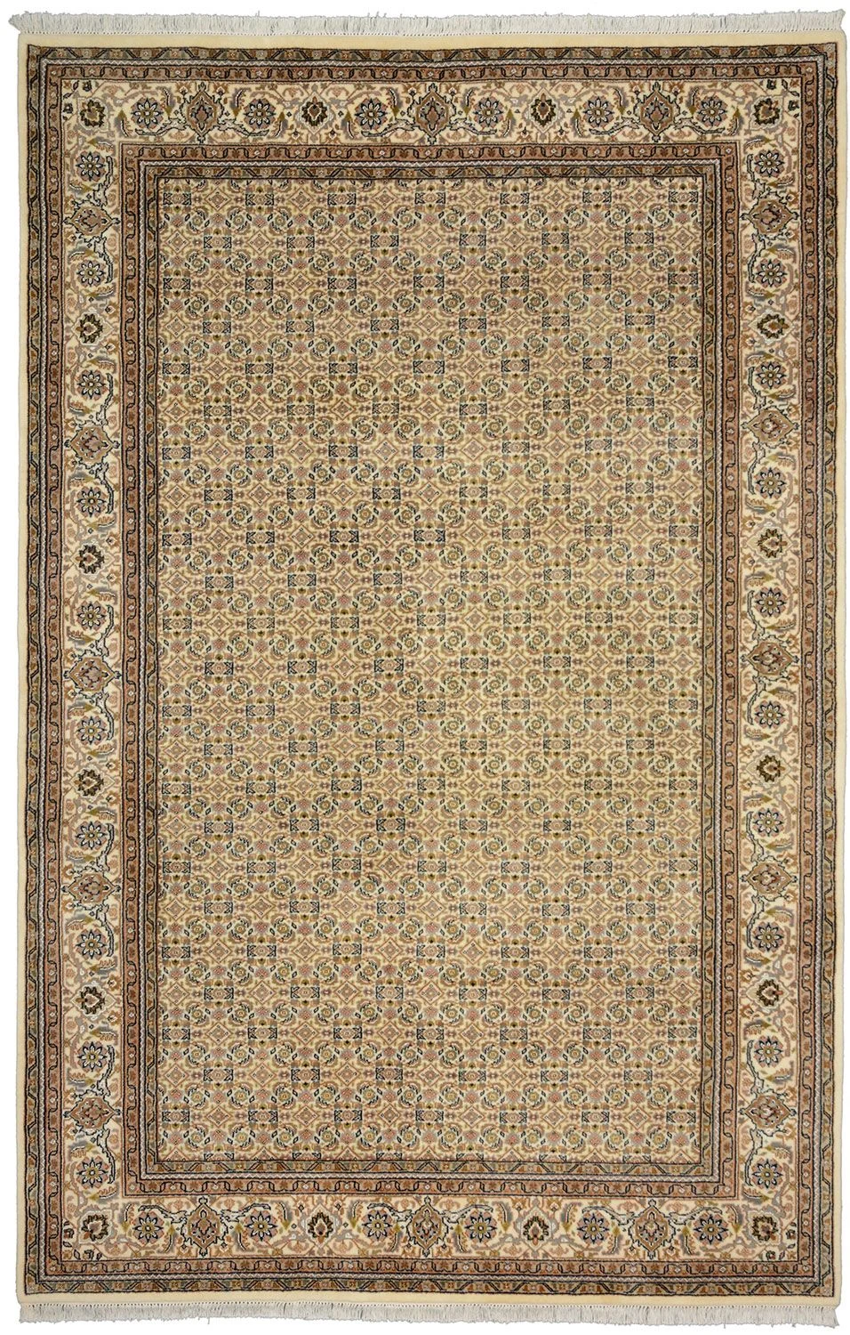Wool Tabriz Indian Rug 198 × 303 cm, hand-knotted