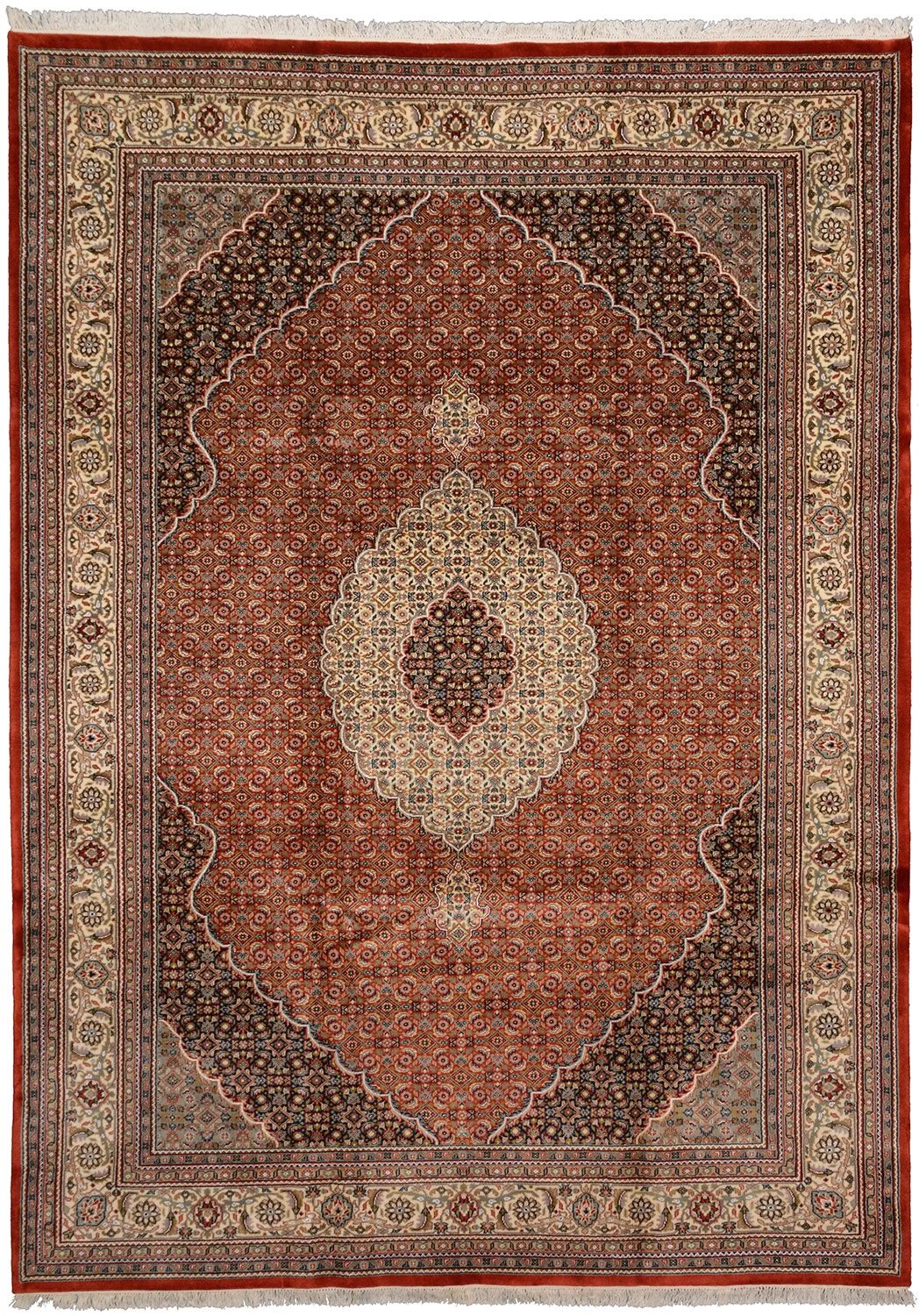 Hand-Knotted Tabriz Indian Rug, 251 × 345 cm, Wool