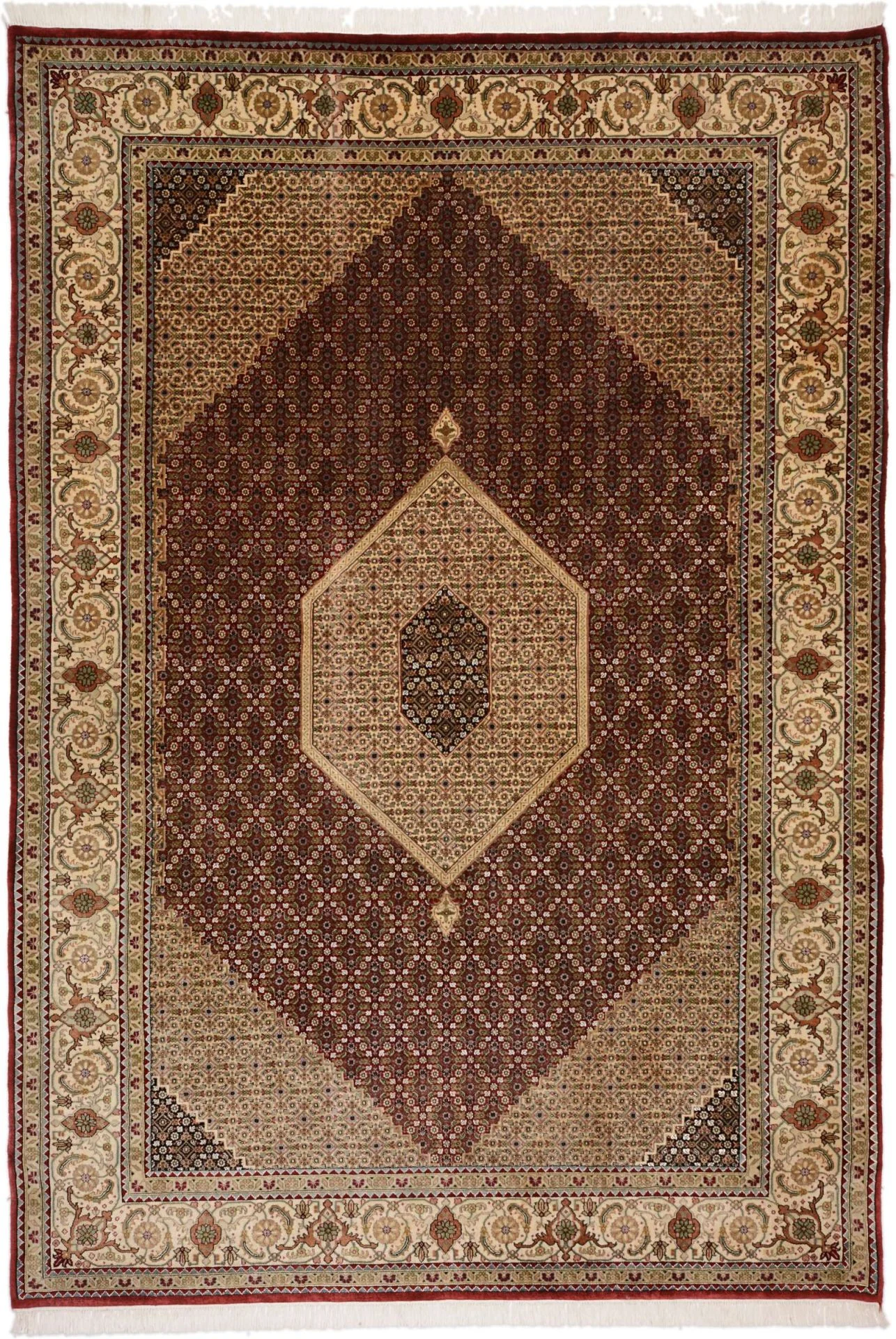 Wool Tabriz Indian Rug 206 × 298 cm, hand-knotted