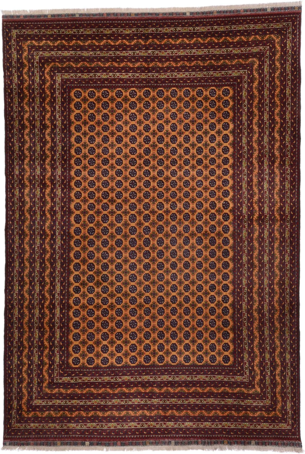Wool Pakistani Rug 204 × 297 cm, hand-knotted