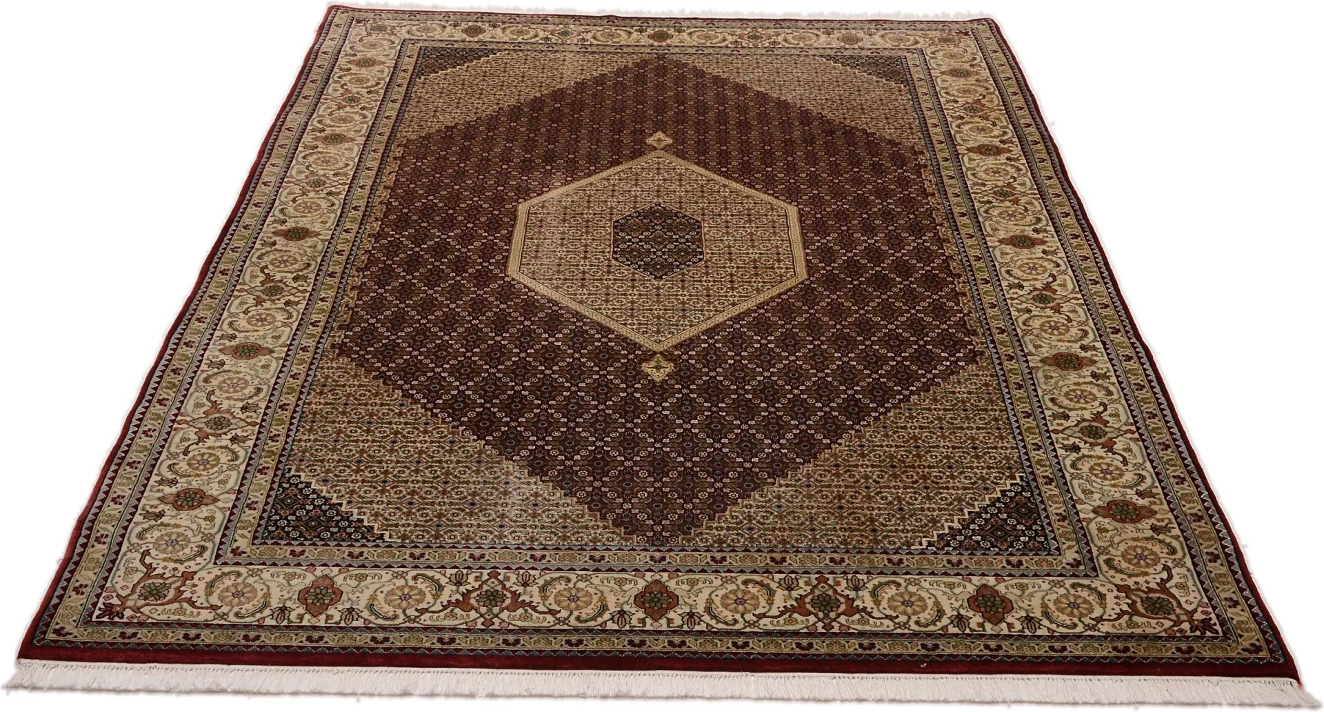 Alternative view of Wool Tabriz Indian Rug 206 × 298 cm, hand-knotted