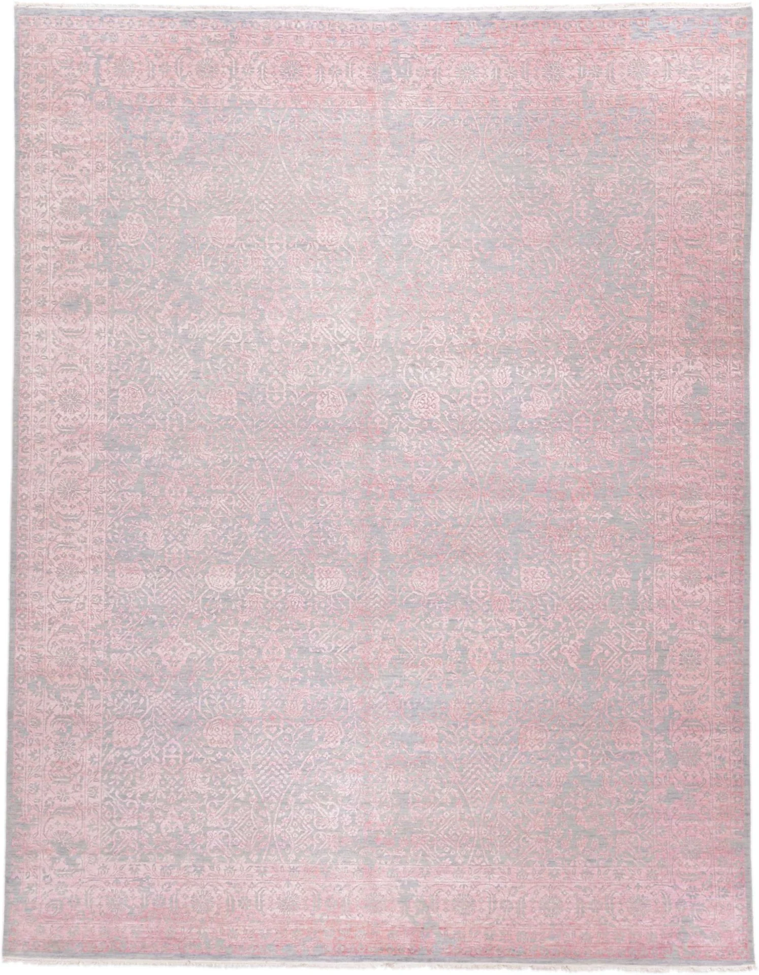 Wool & Silk Indian Rug 243 × 310 cm, hand-knotted