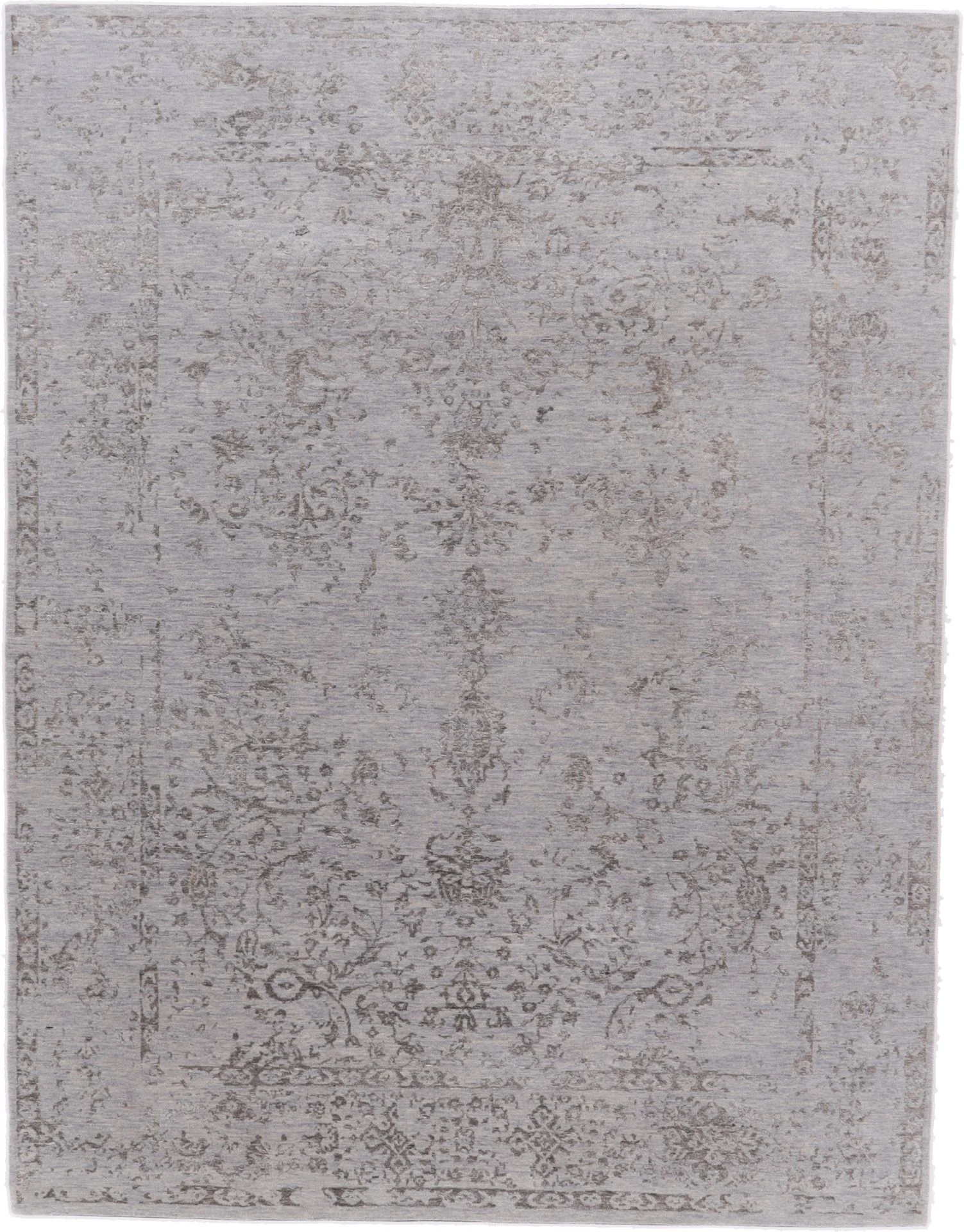 Hand-Knotted Indian Rug, 239 × 309 cm, Wool & Silk