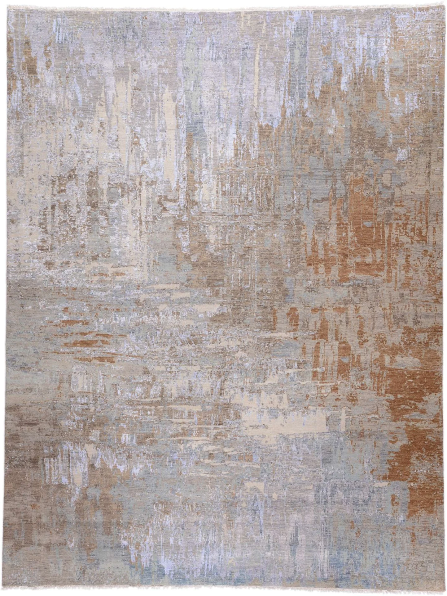 Indian Rug 246 × 321 cm in Wool & Silk, hand-knotted