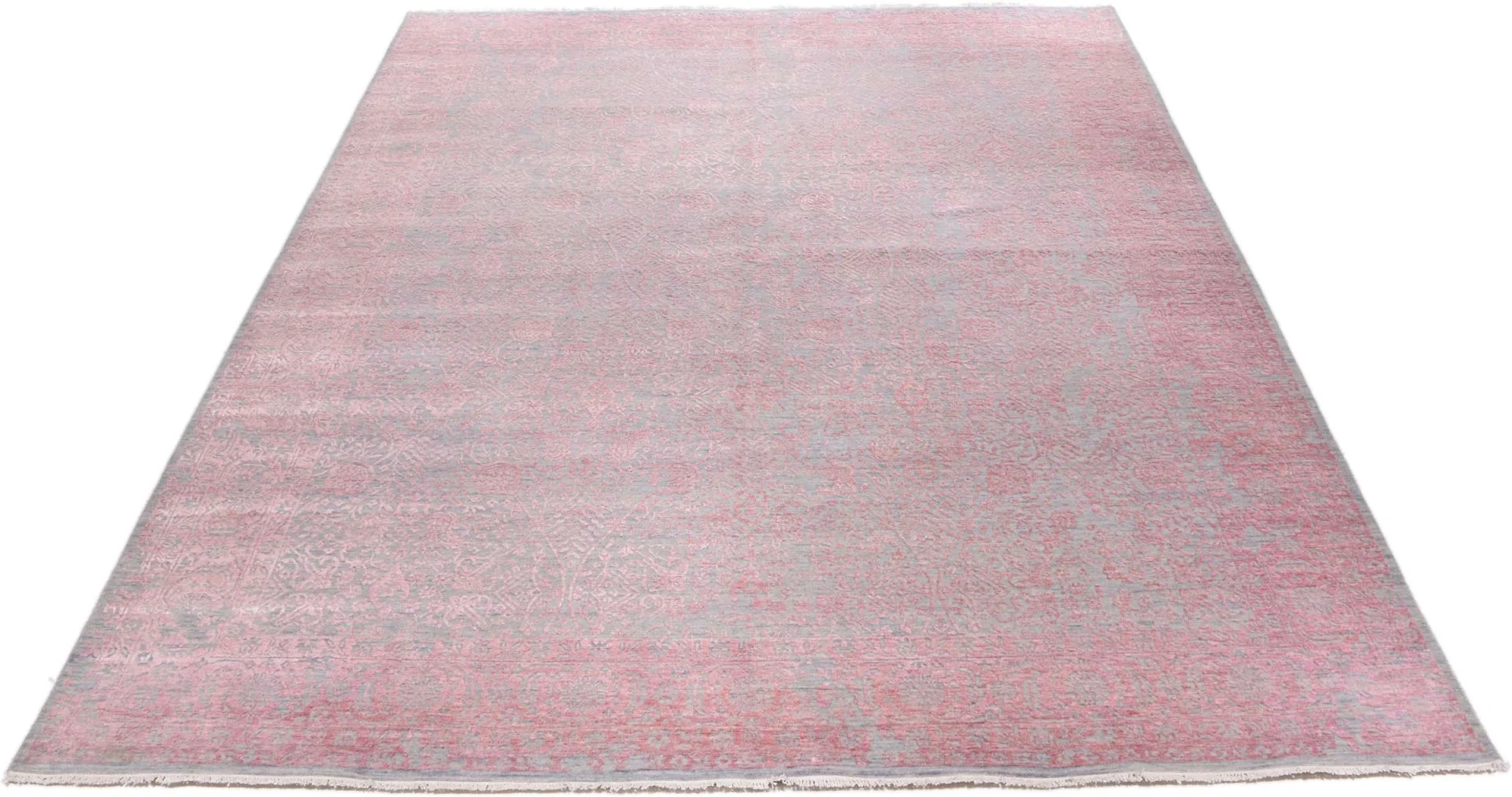Alternative view of Wool & Silk Indian Rug 243 × 310 cm, hand-knotted
