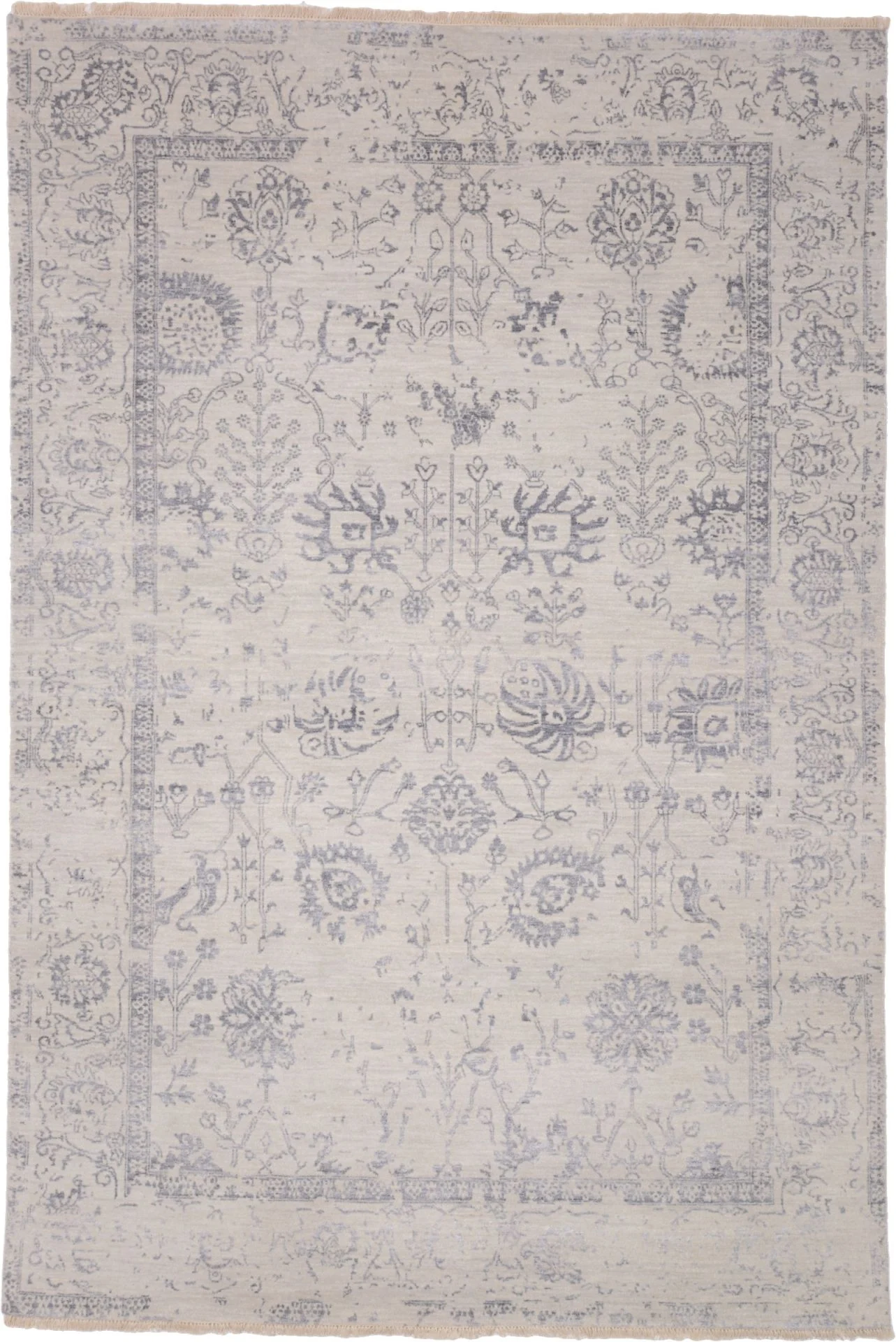 Hand-Knotted Indian Rug, 197 × 292 cm, Wool