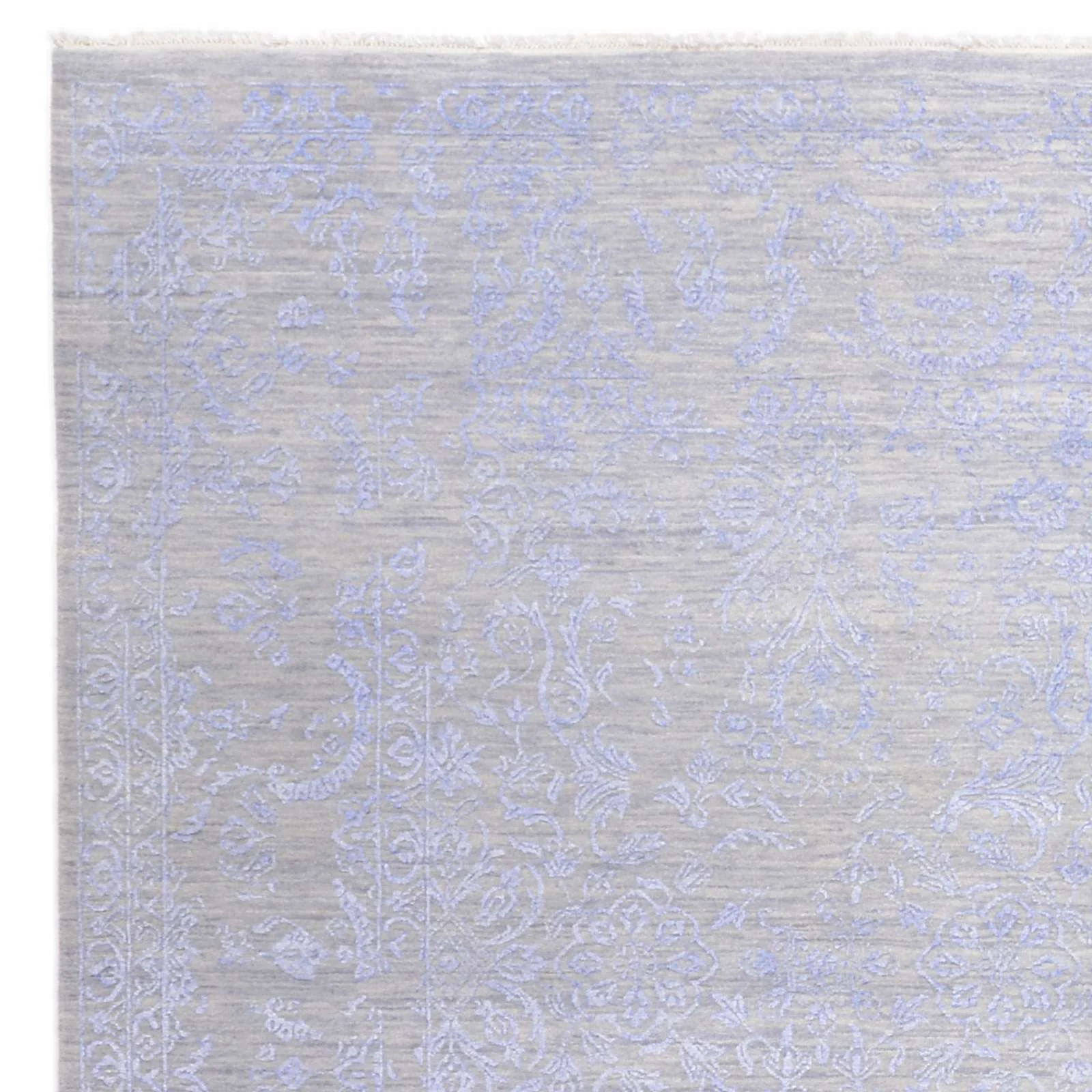 Hand-Knotted Indian Rug, 246 × 308 cm, Wool & Silk - Image 6