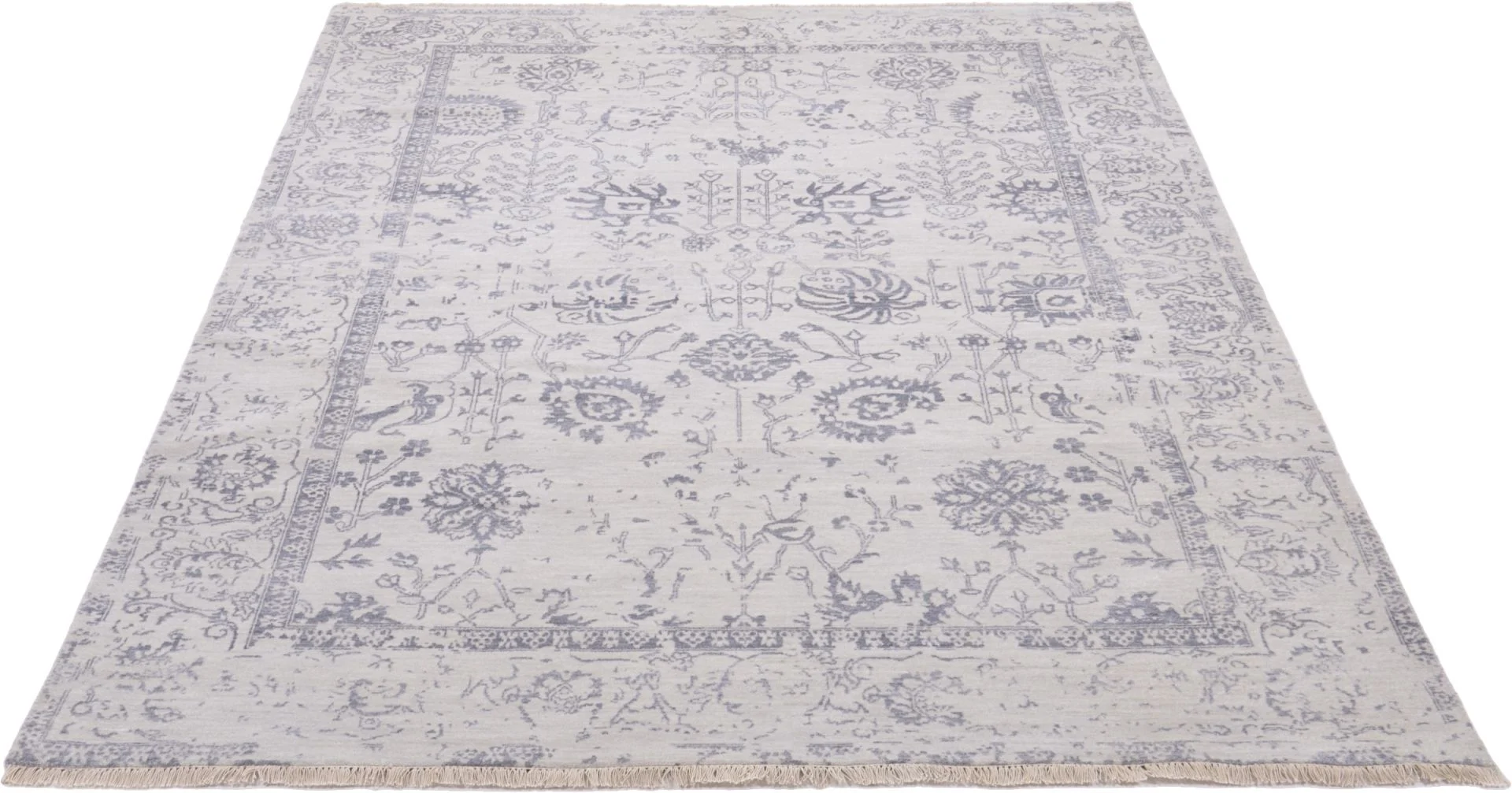 Alternative view of Hand-Knotted Indian Rug, 197 × 292 cm, Wool