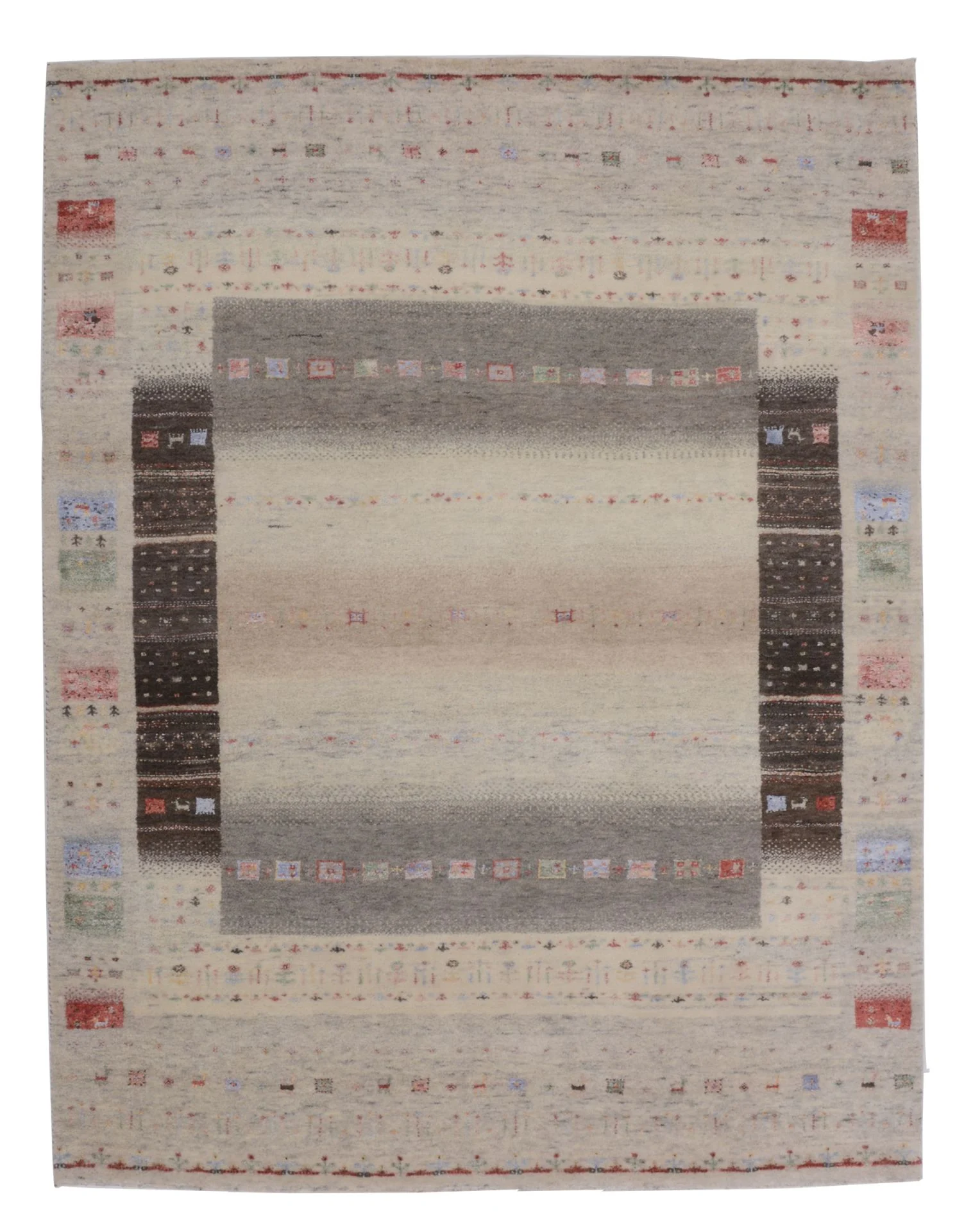 Wool & Silk Loribaft Indian Rug 153 × 198 cm, hand-knotted