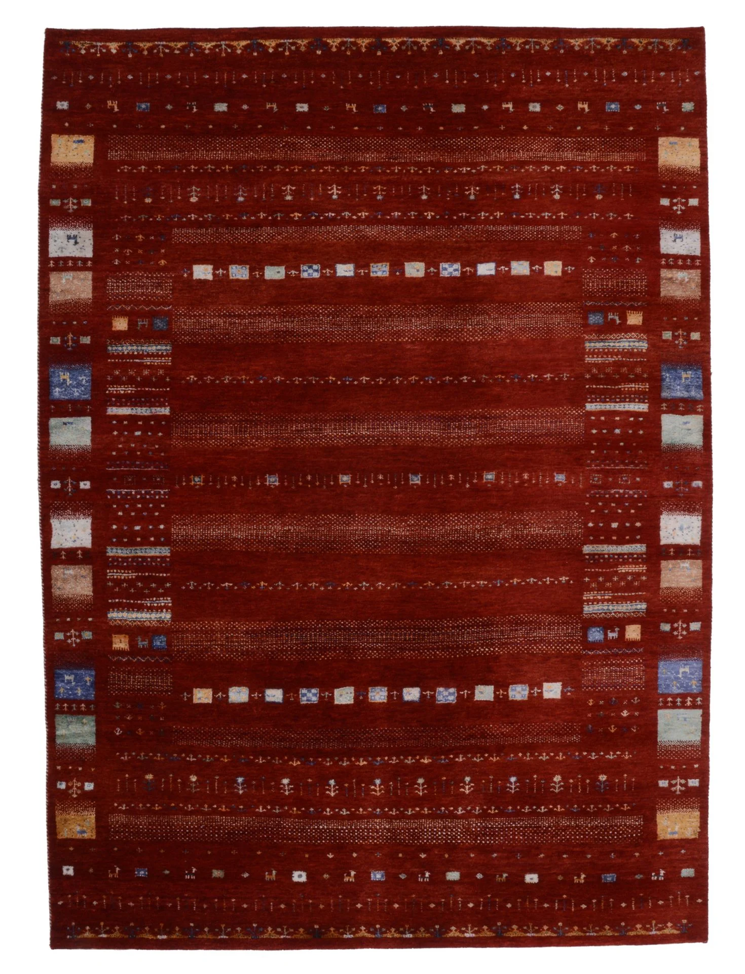 Hand-Knotted Loribaft Indian Rug, 175 × 242 cm, Wool & Silk