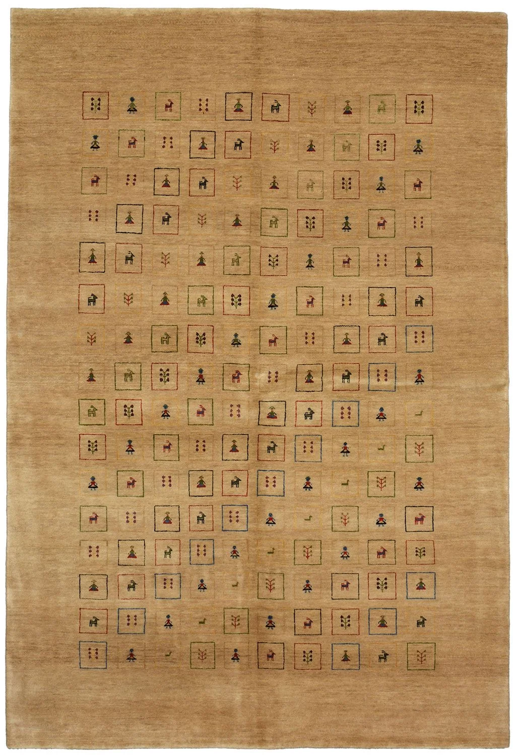 Hand-Knotted Loribaft Indian Rug, 166 × 245 cm, Wool