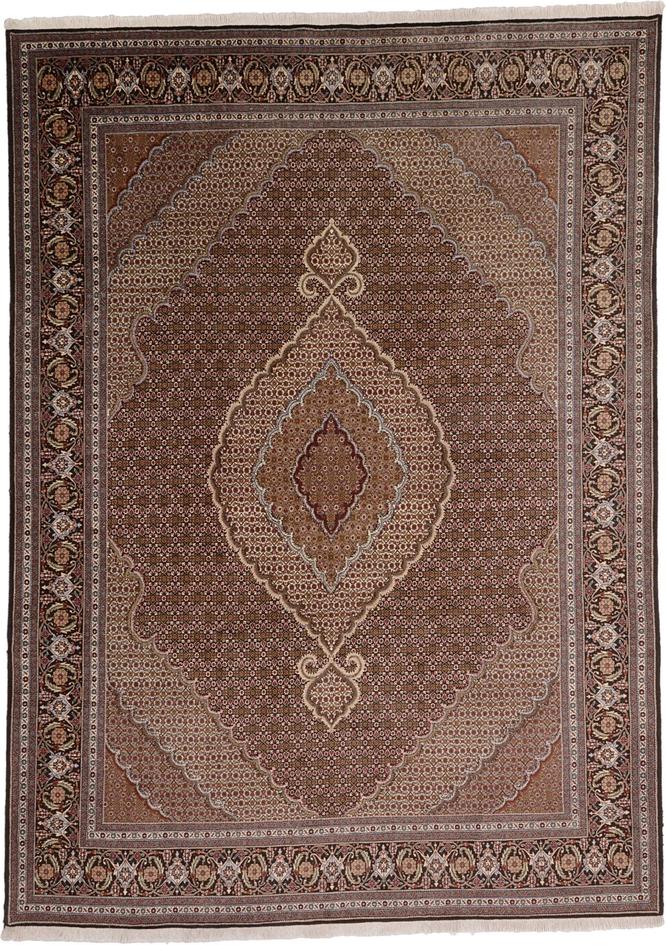 Hand-Knotted Tabriz Persian Rug, 252 × 355 cm, Wool