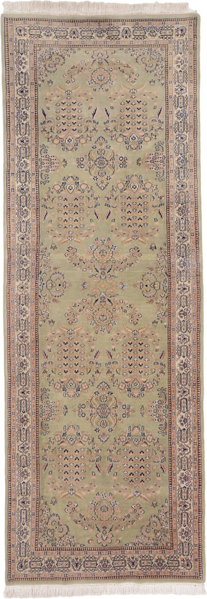 Hand-Knotted Indian Rug, 121 × 350 cm, Wool