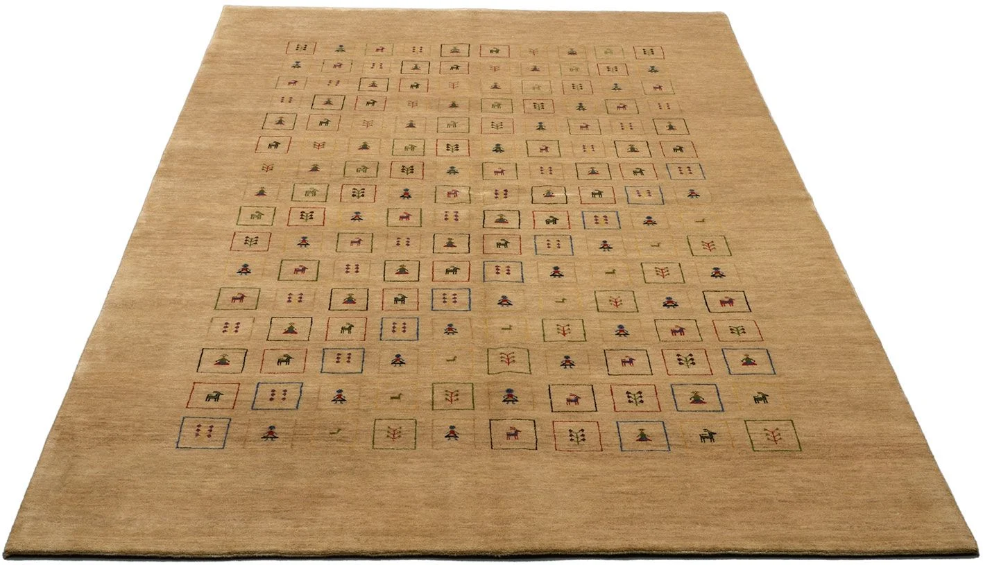Alternative view of Hand-Knotted Loribaft Indian Rug, 166 × 245 cm, Wool