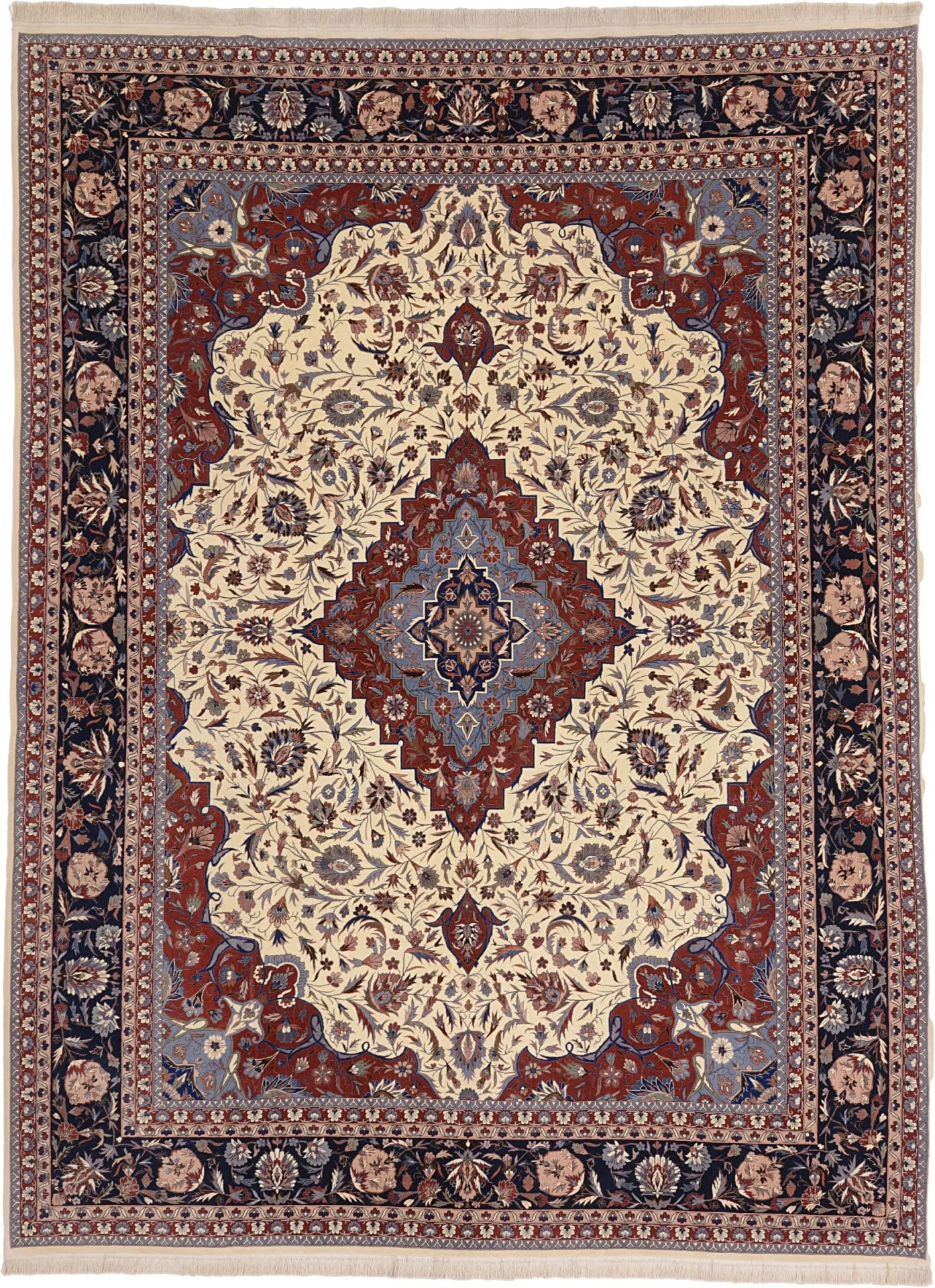 Hand-Knotted Isfahan Chinese Rug, 278 × 375 cm, Wool